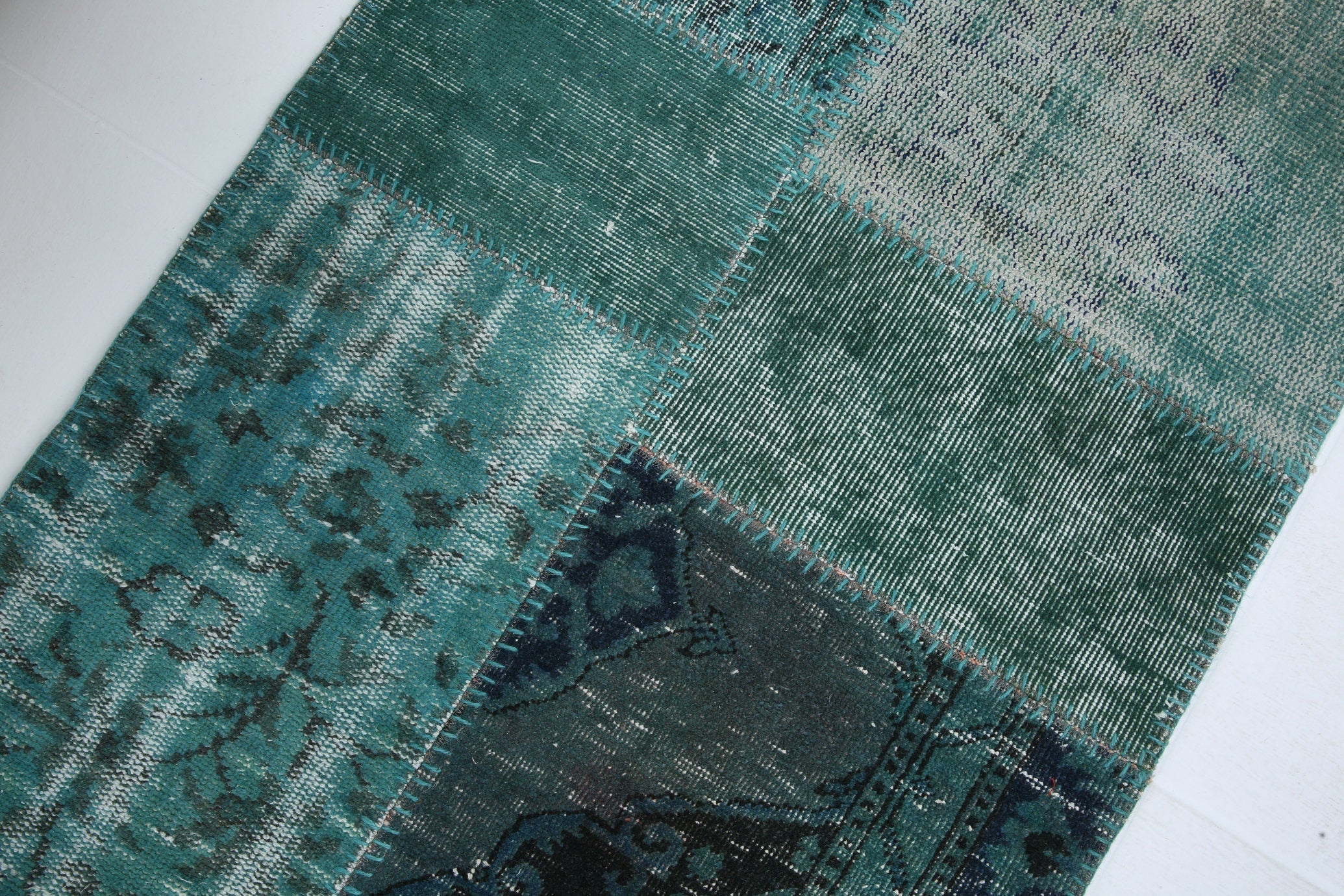 Turkish Vintage Patchwork Rug 10’1’ x 2’7’