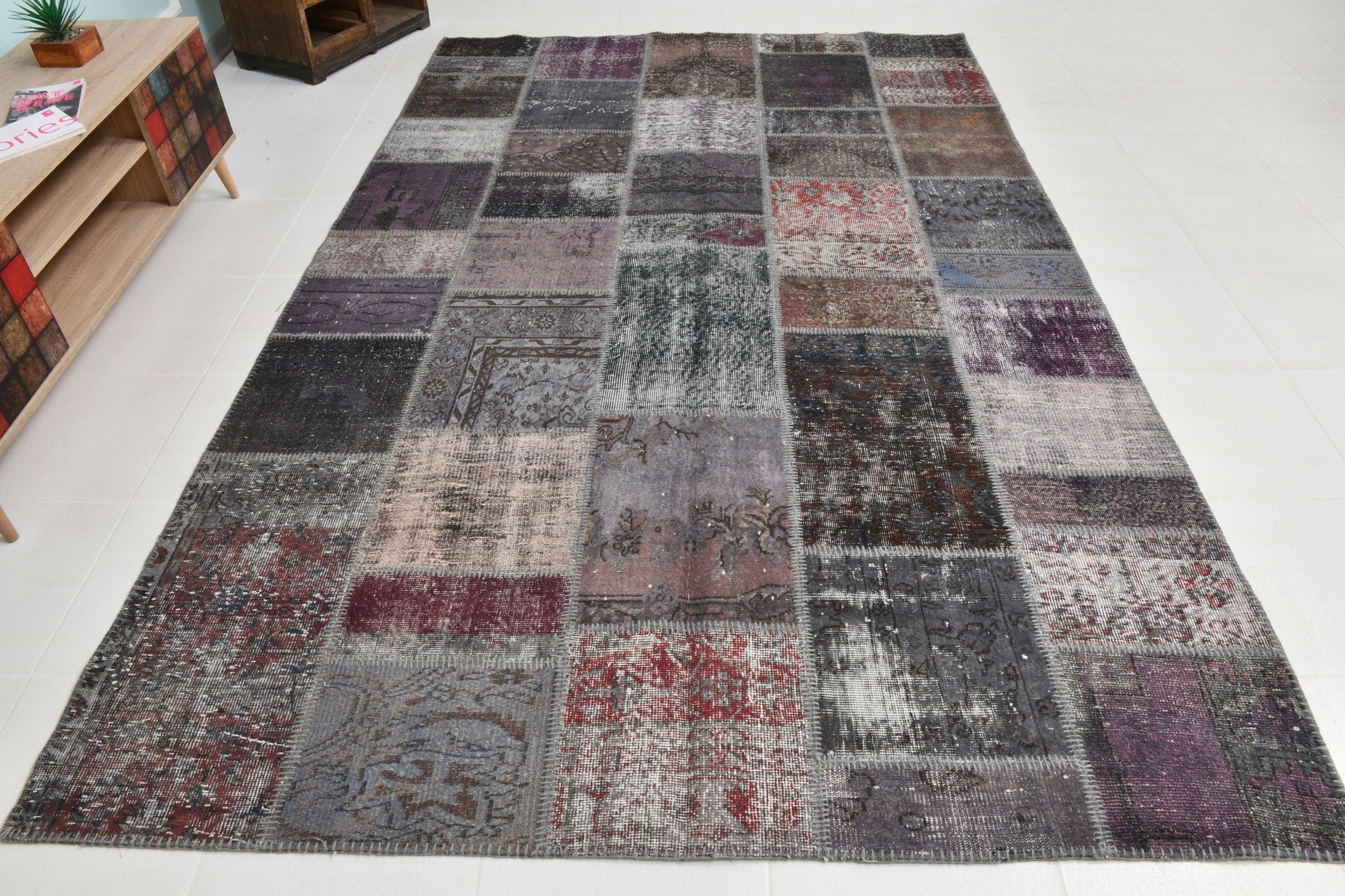 Turkish Vintage Patchwork Rug 10’4’ x 6’7’