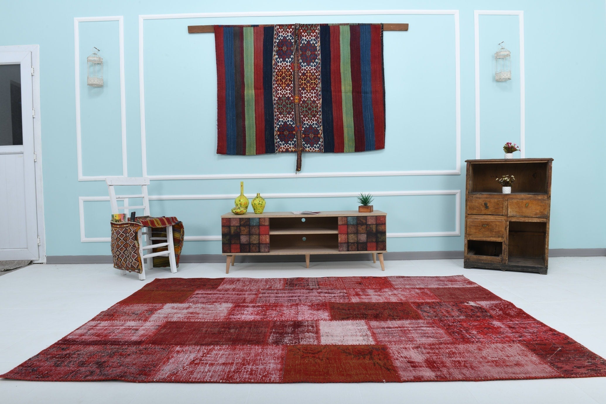 Turkish Vintage Patchwork Rug 11’5’ x 5’9’