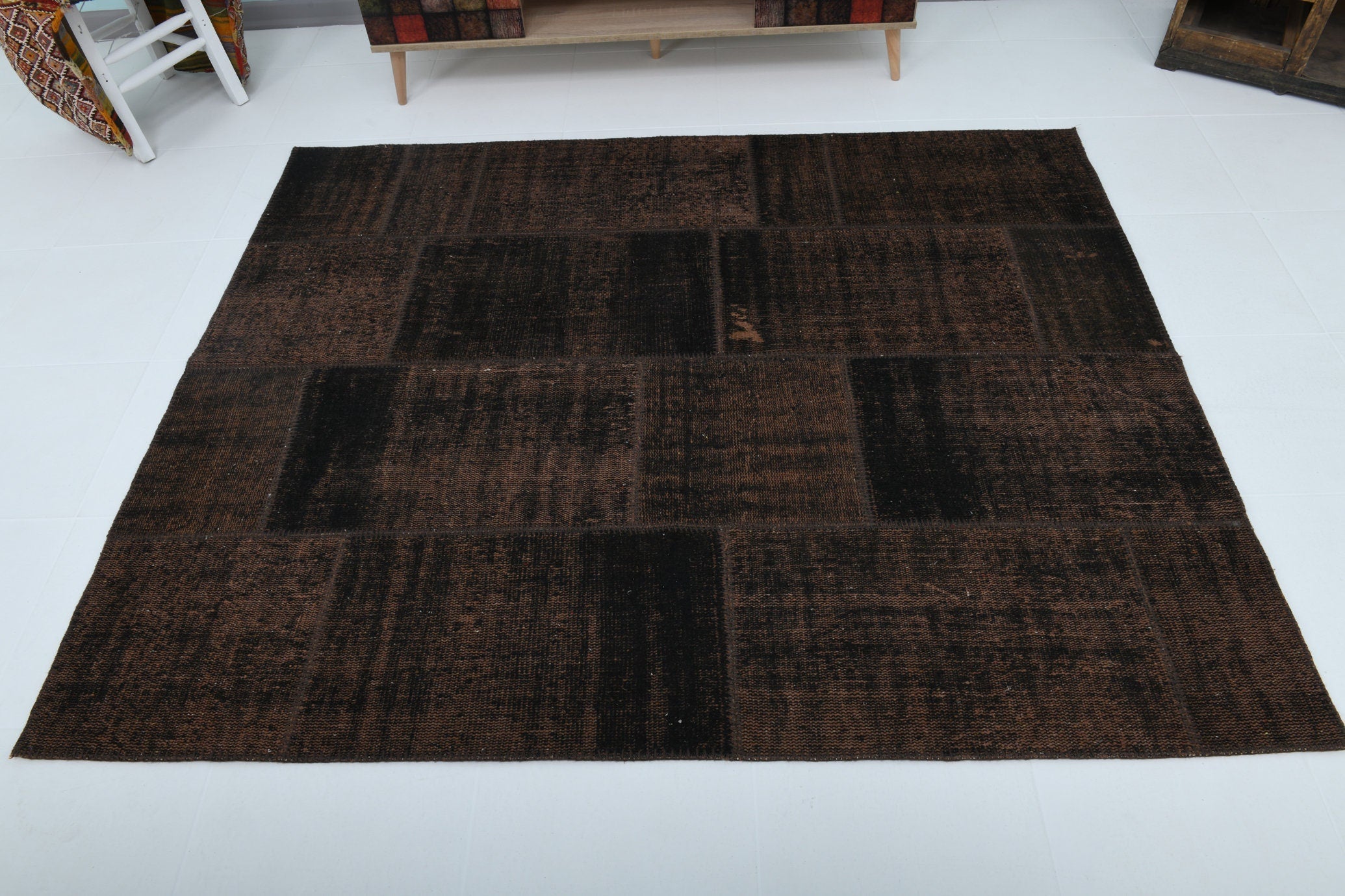 Turkish Vintage Patchwork Rug 5’4’ x 6’7’