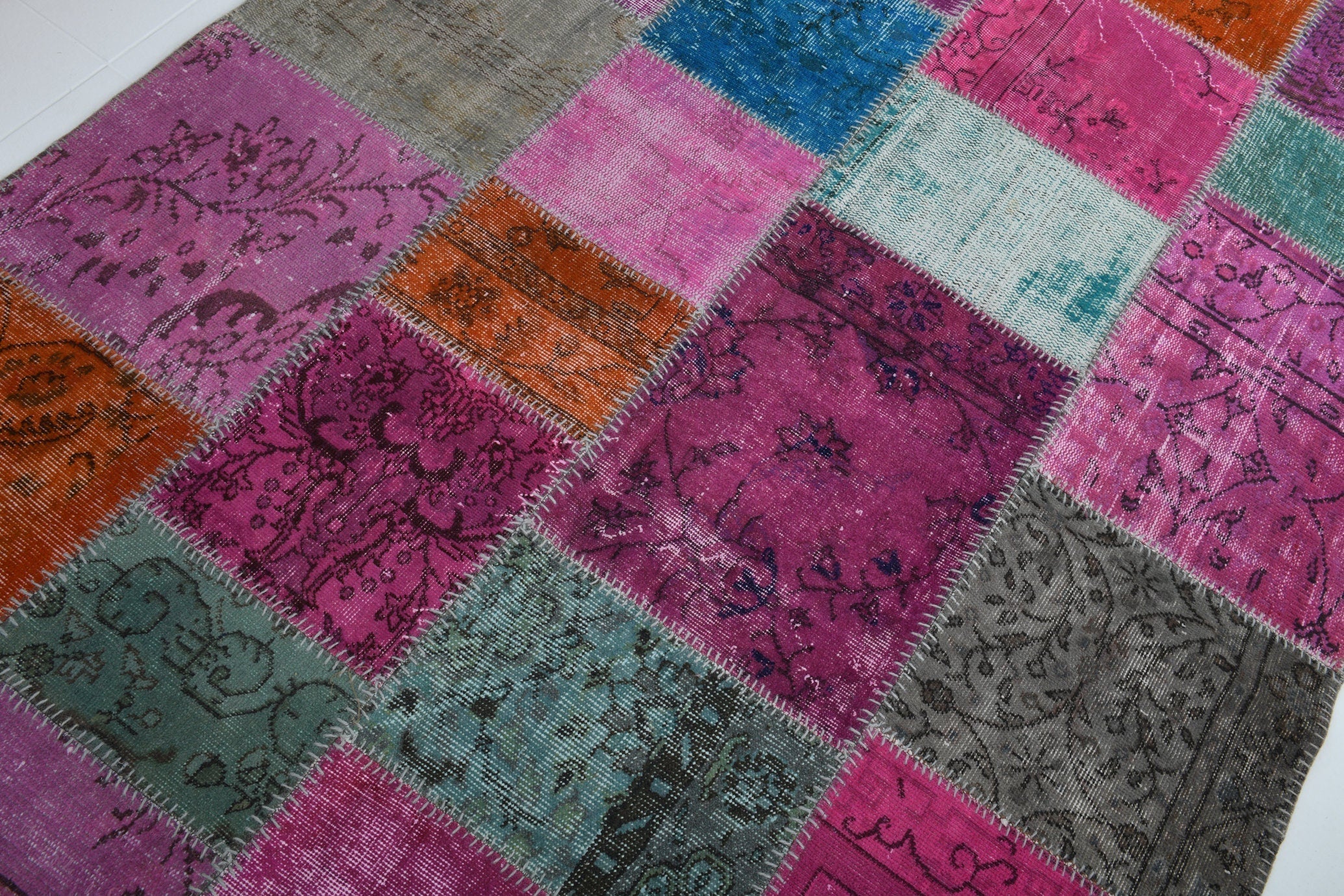 Turkish Vintage Patchwork Rug 5’7’’ x 7’11’’
