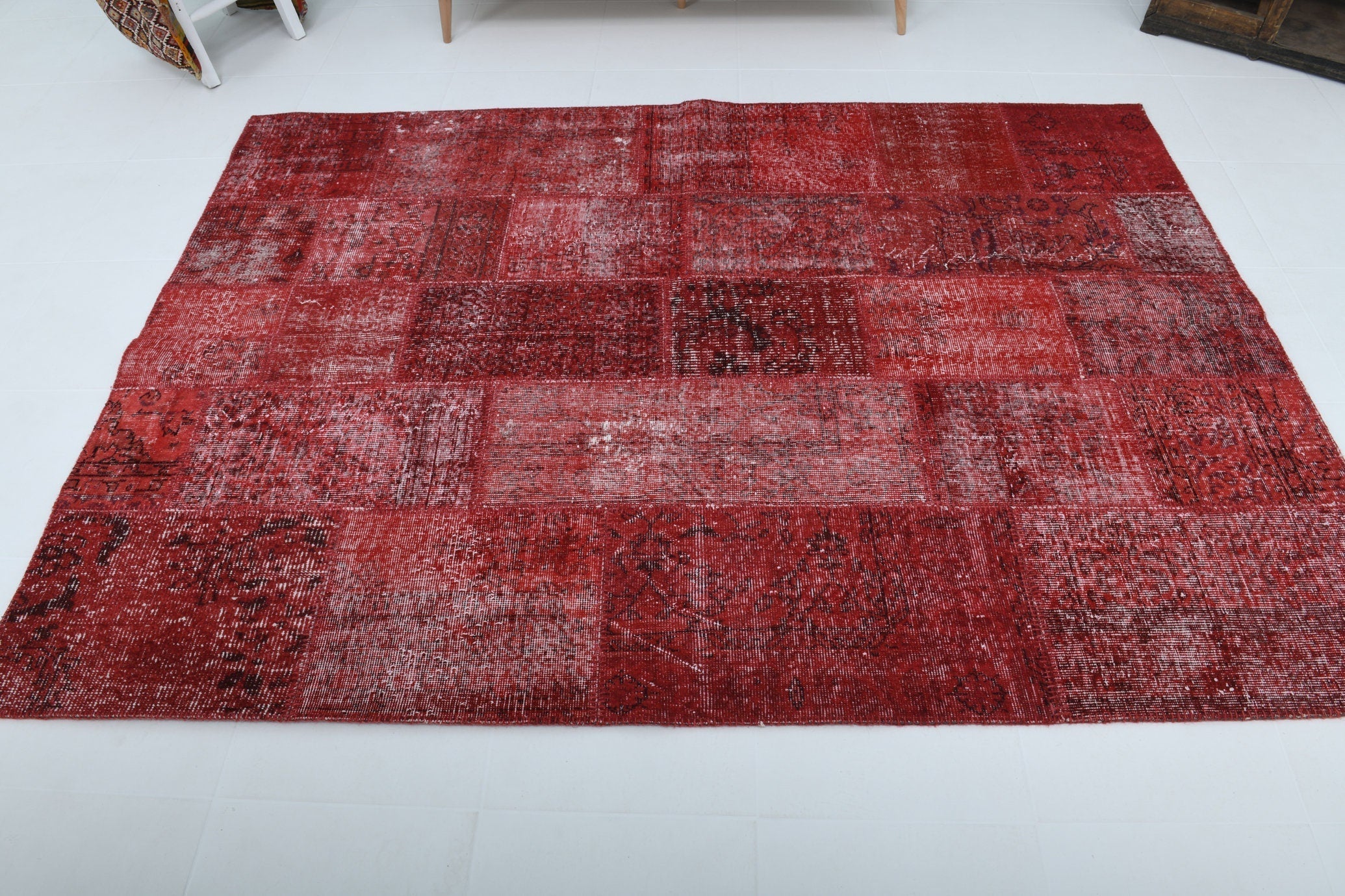 Turkish Vintage Patchwork Rug 5’7’ x 7’11’