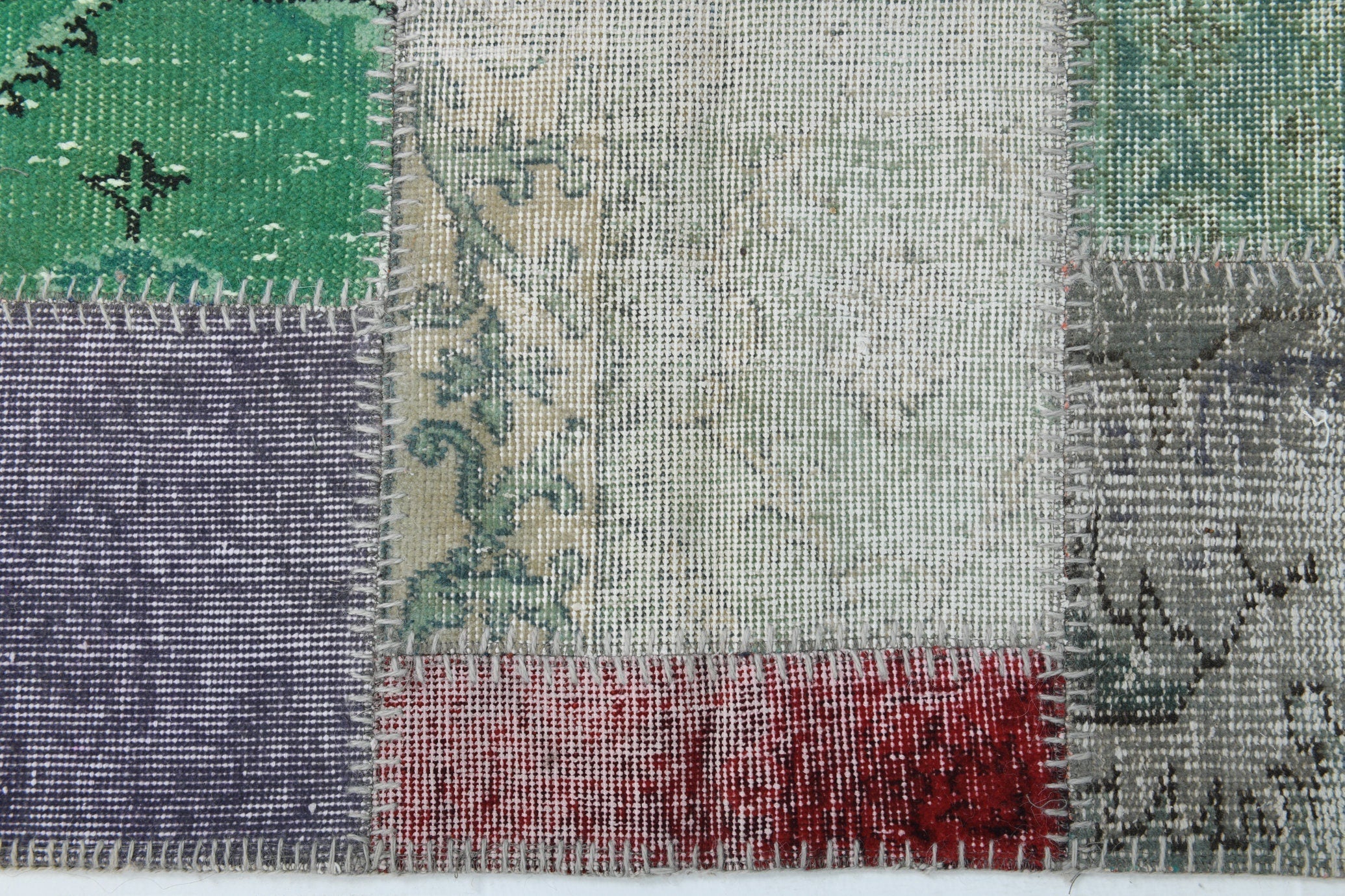 Turkish Vintage Patchwork Rug 7’11’ x 5’9’
