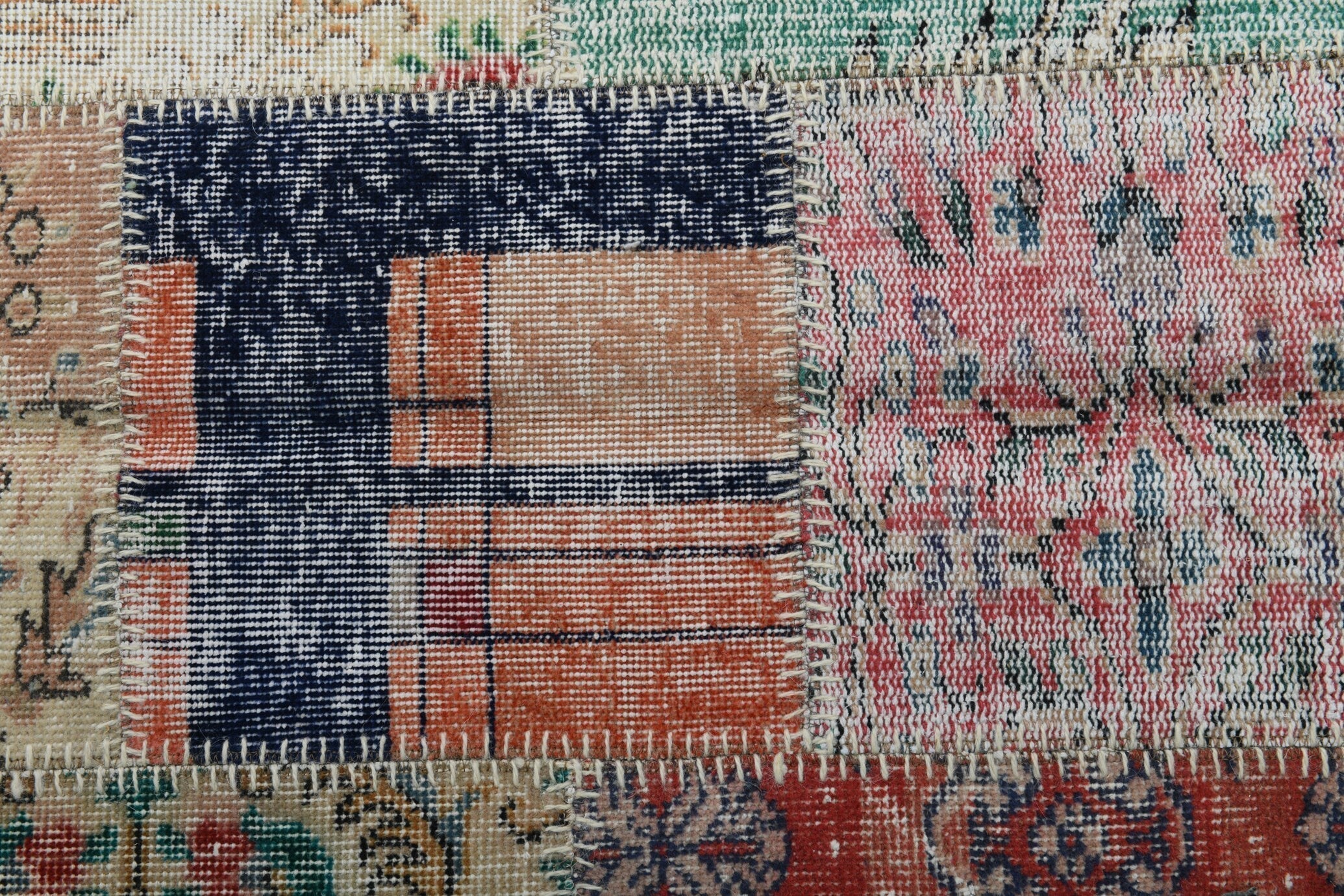 Turkish Vintage Patchwork Rug 7’11’ x 5’9’