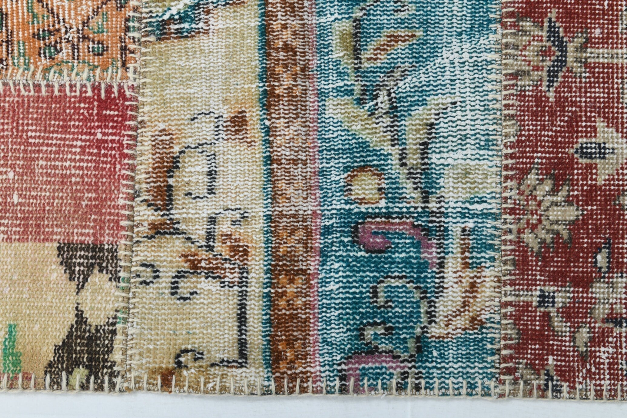 Turkish Vintage Patchwork Rug 7’11’ x 5’9’