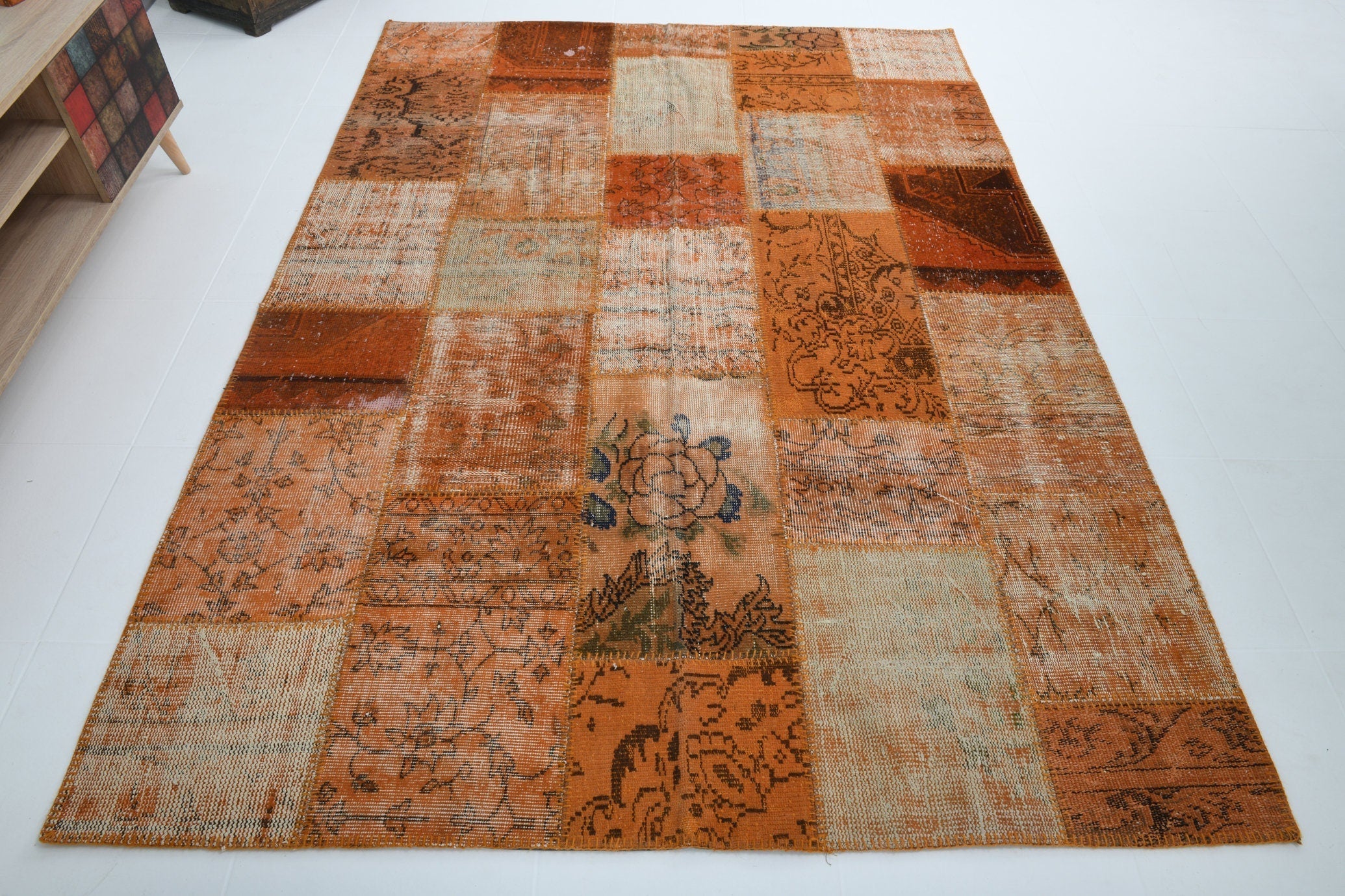 Turkish Vintage Patchwork Rug 7’12’ x 5’9’