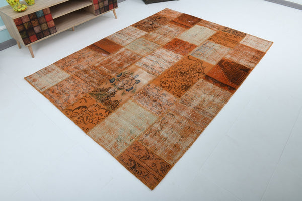 Turkish Vintage Patchwork Rug 7’12’ x 5’9’