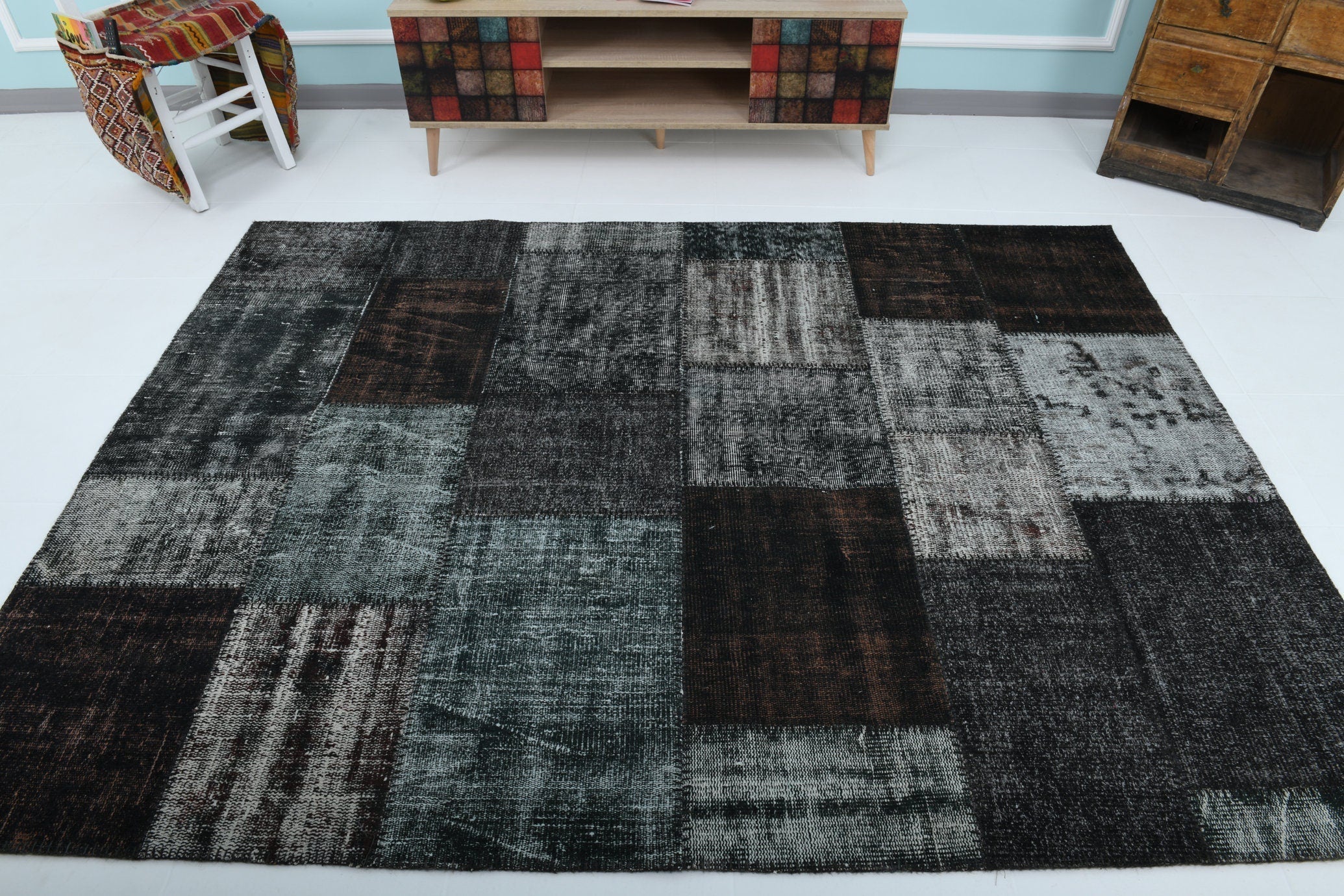 Turkish Vintage Patchwork Rug 8’0’ x 5’11’