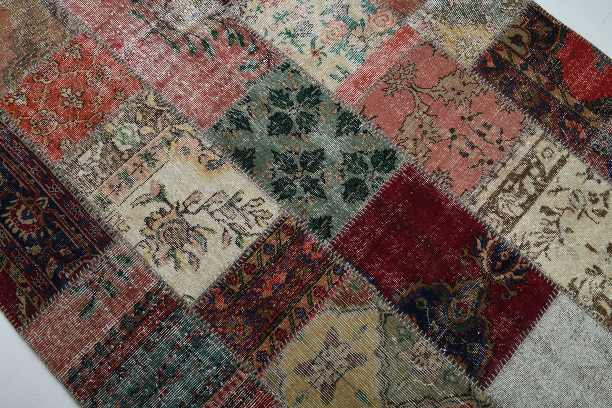 Turkish Vintage Patchwork Rug 8’0’ x 5’9’