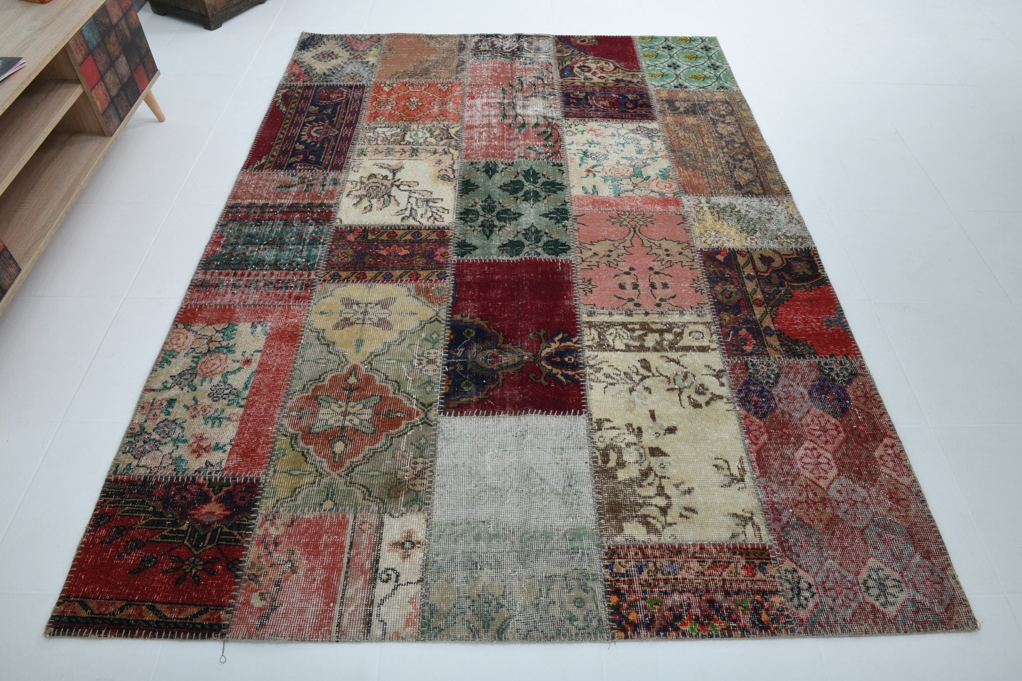 Turkish Vintage Patchwork Rug 8’0’ x 5’9’