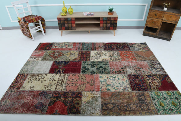 Turkish Vintage Patchwork Rug 8’0’ x 5’9’
