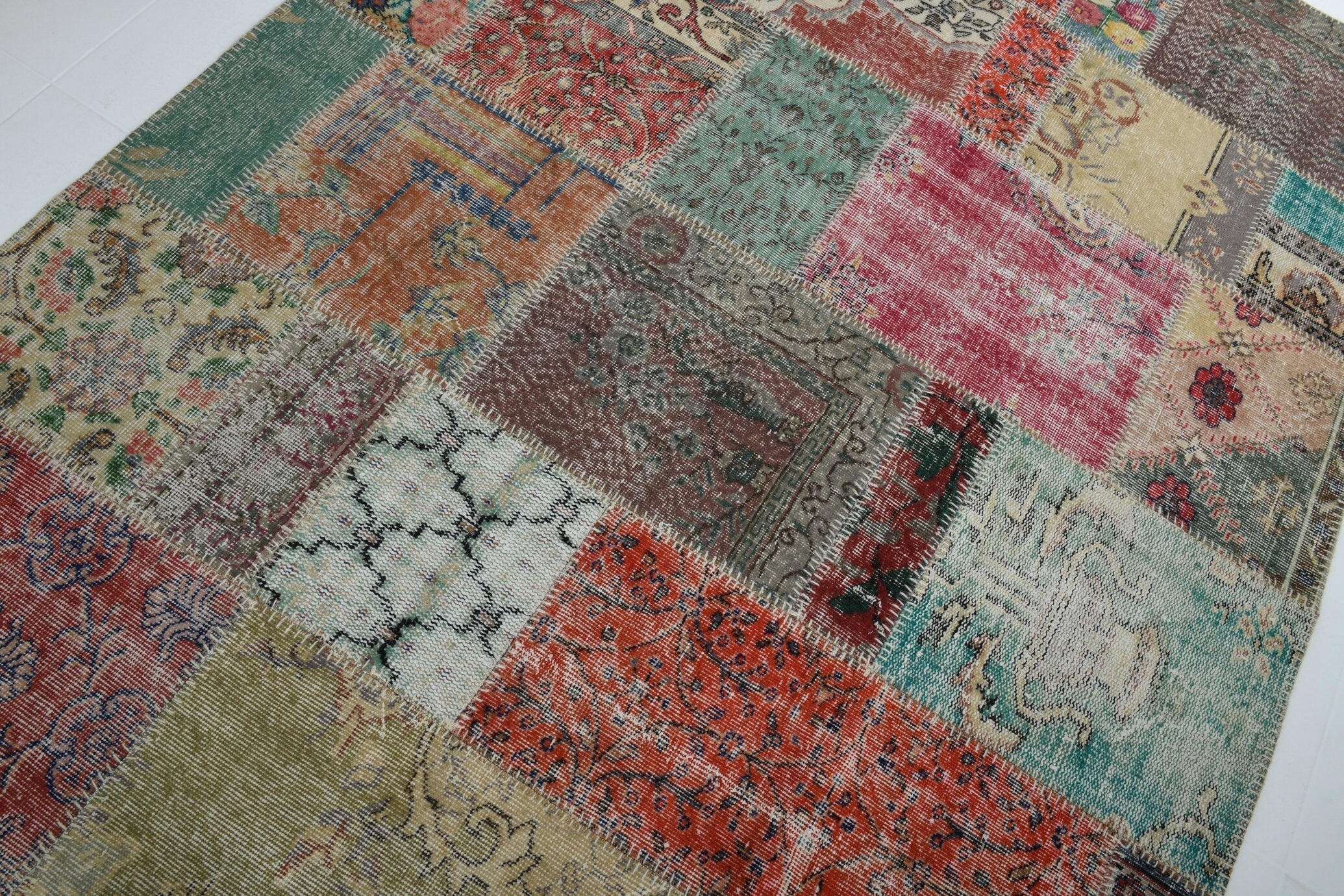 Turkish Vintage Patchwork Rug 8’1’ x 5’11’