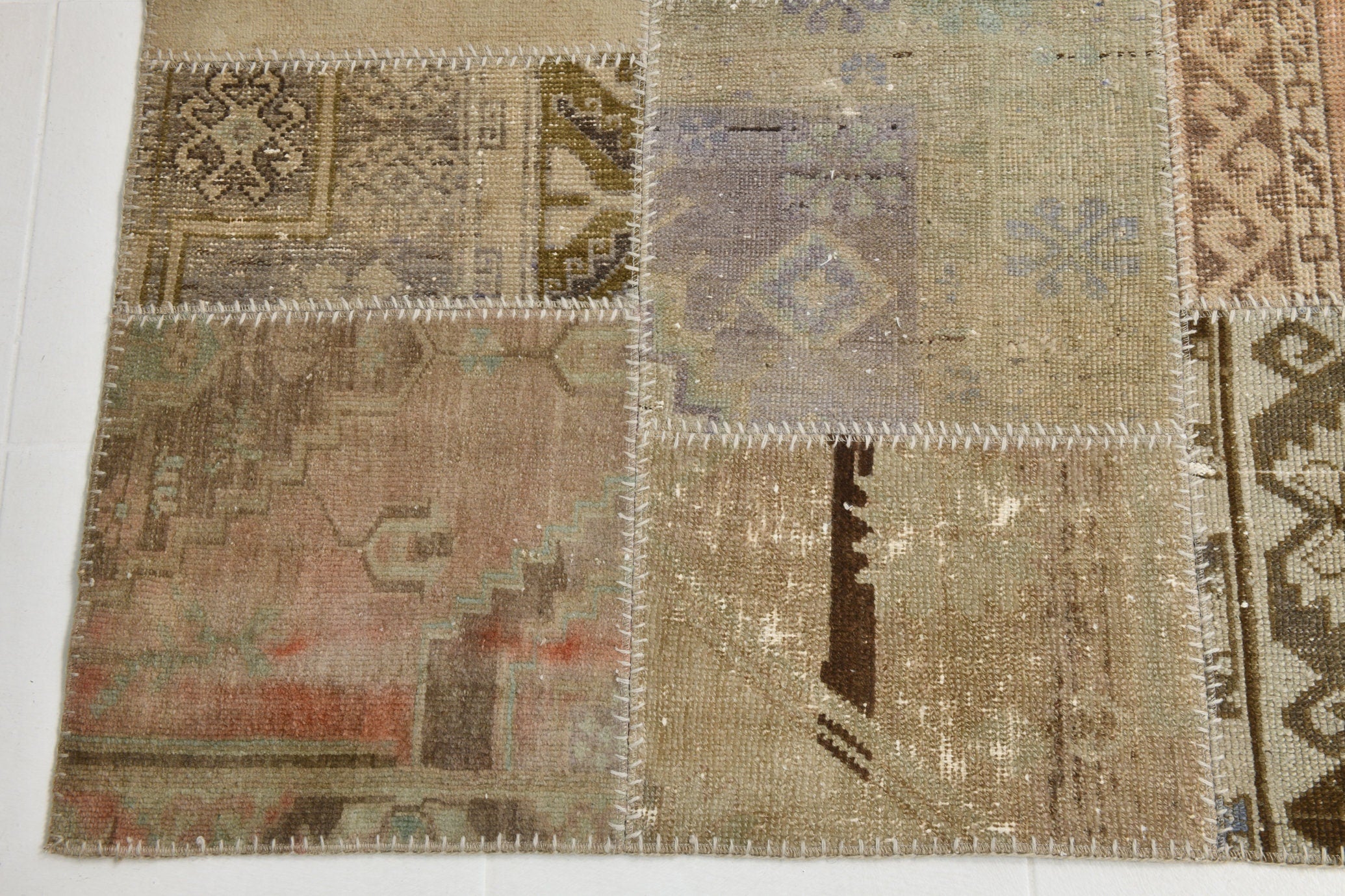 Turkish Vintage Patchwork Rug 9’10’ x 6’10’
