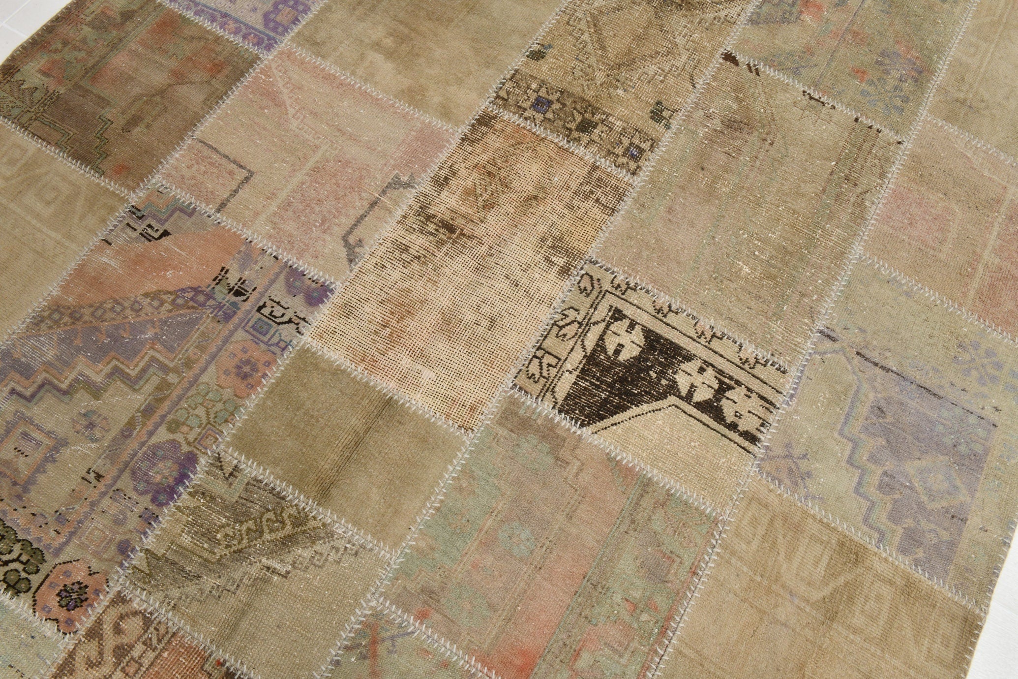 Turkish Vintage Patchwork Rug 9’10’ x 6’10’