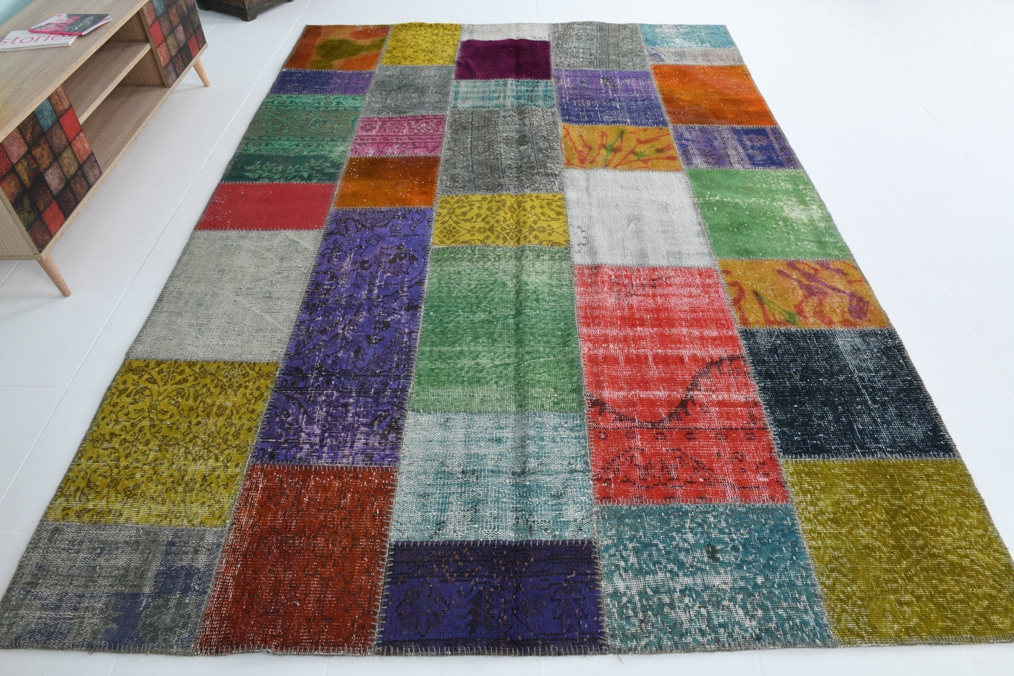 Turkish Vintage Patchwork Rug 9’11’ x 6’10’