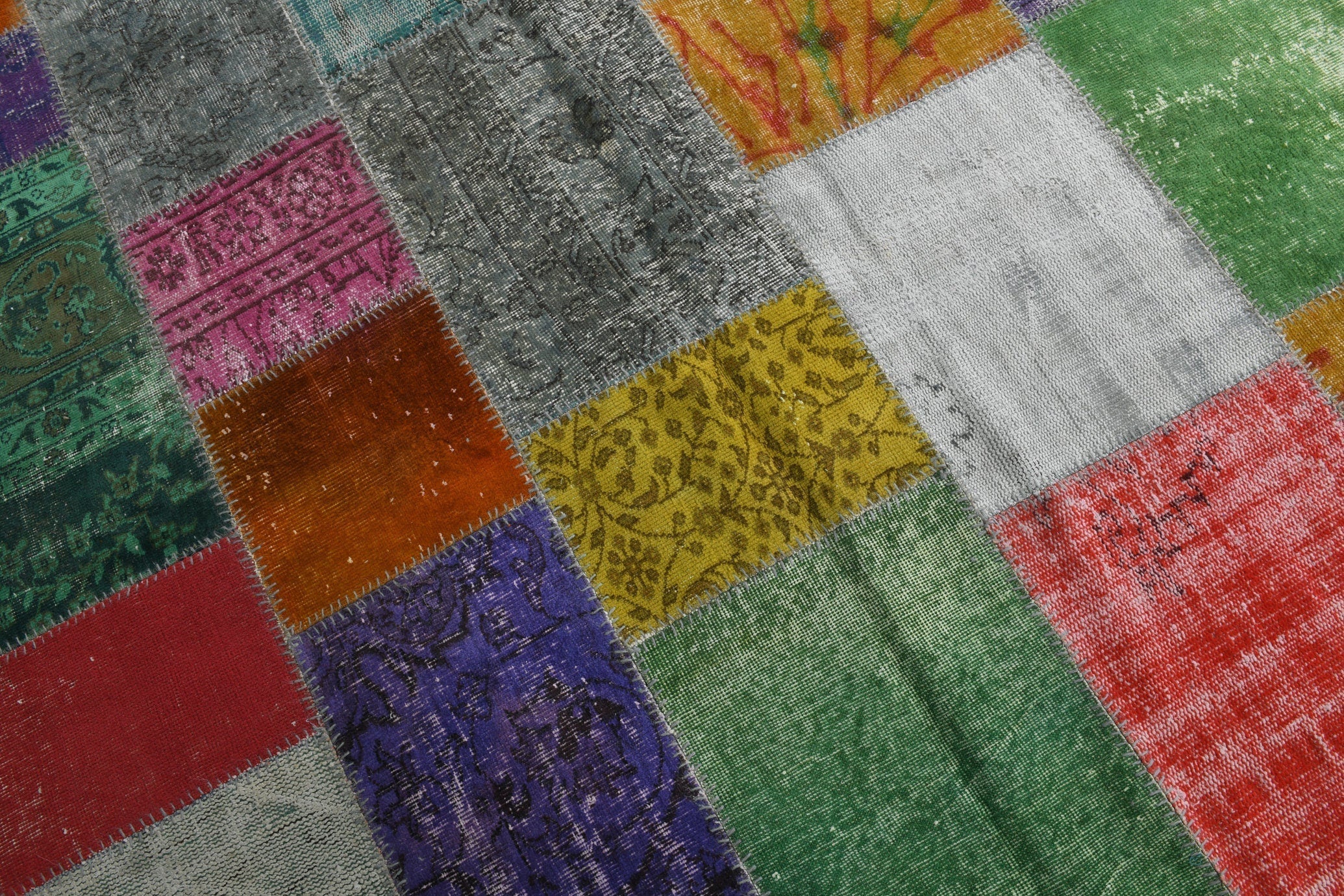 Turkish Vintage Patchwork Rug 9’11’ x 6’10’