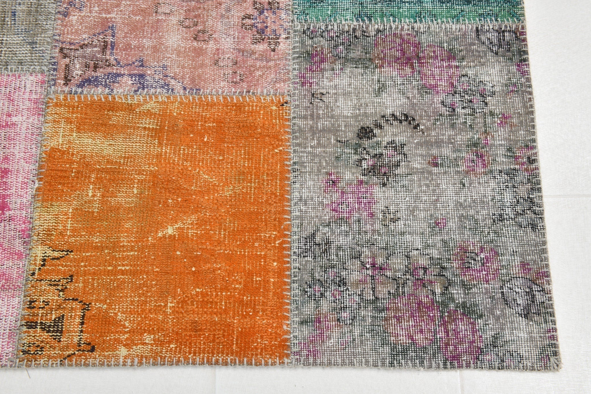 Turkish Vintage Patchwork Rug 9’11’ x 6’11’