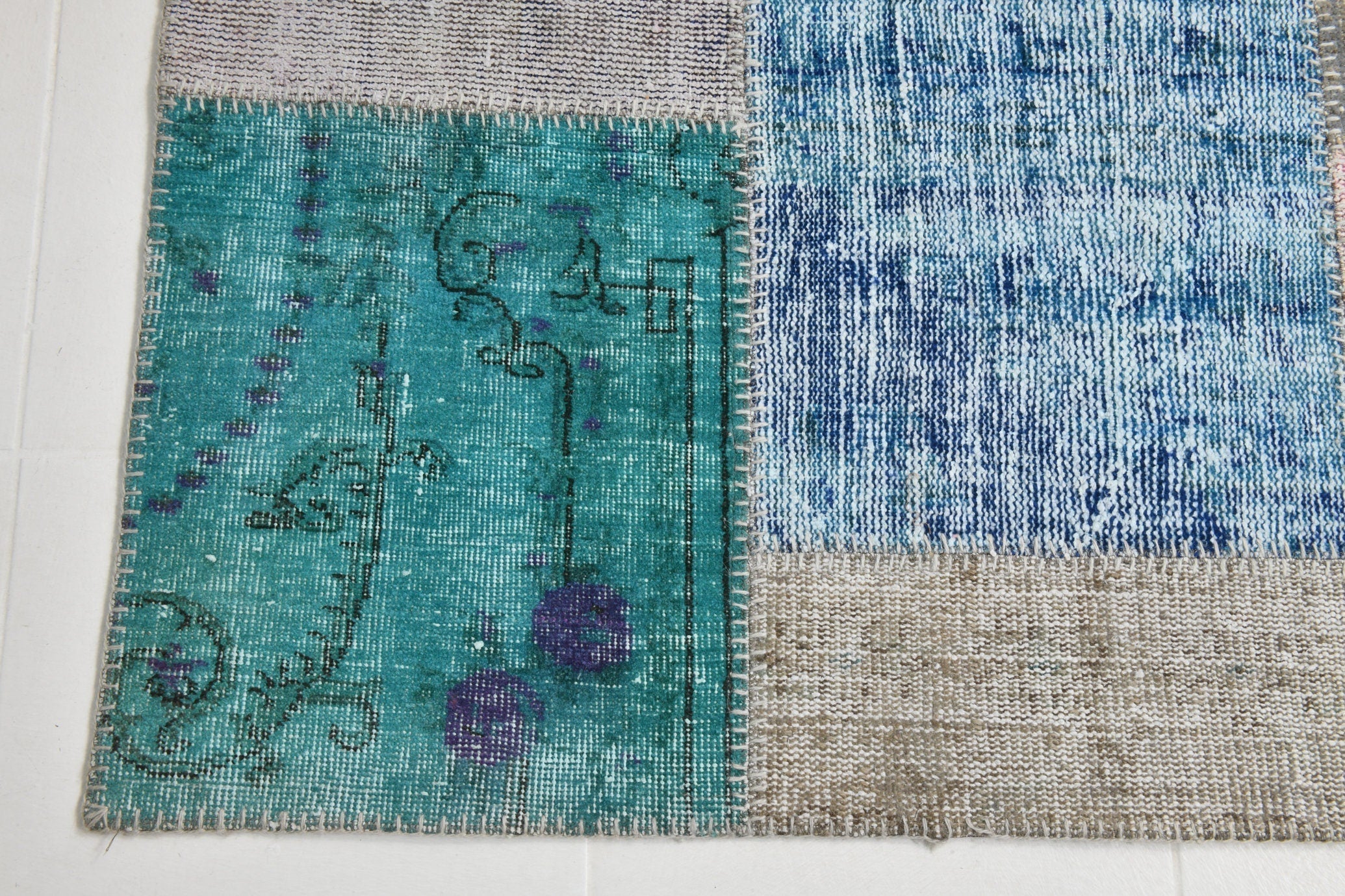 Turkish Vintage Patchwork Rug 9’11’ x 6’11’