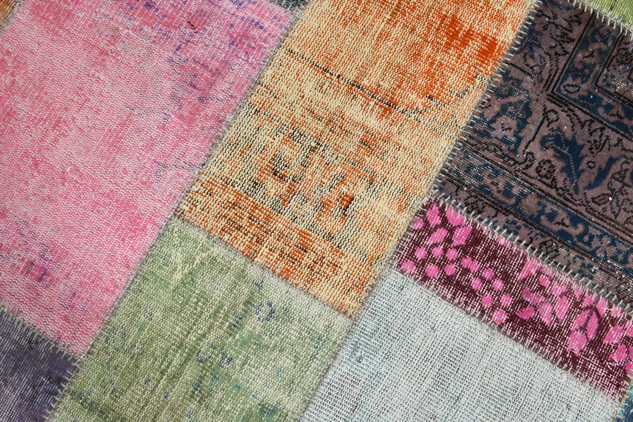Turkish Vintage Patchwork Rug 9’11’ x 6’11’