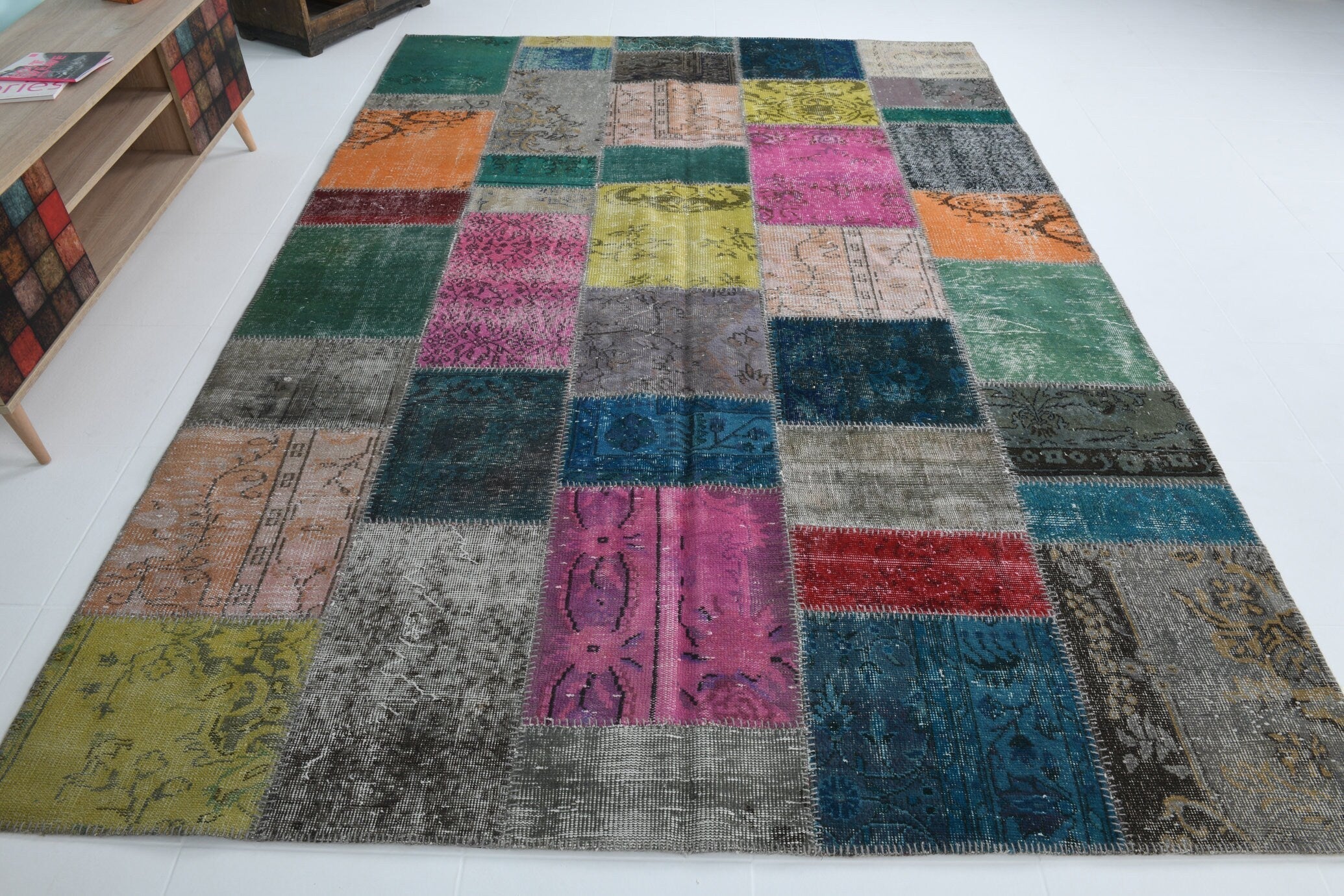 Turkish Vintage Patchwork Rug 9’11’ x 6’12’
