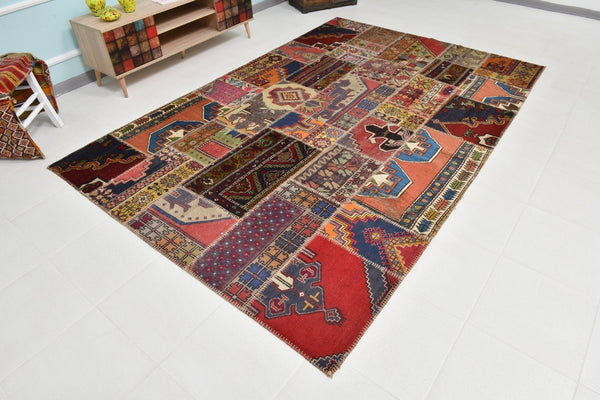 Turkish Vintage Patchwork Rug 9’11’ x 6’6’