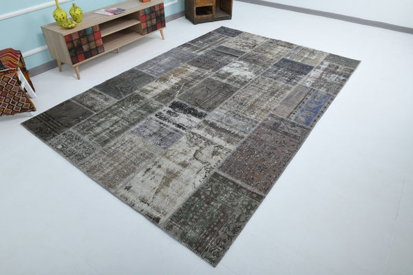Turkish Vintage Patchwork Rug 9’11’ x 6’7’