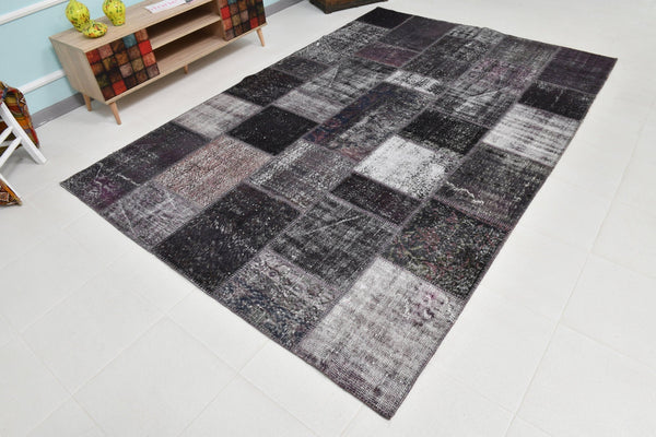 Turkish Vintage Patchwork Rug 9’11’ x 6’8’