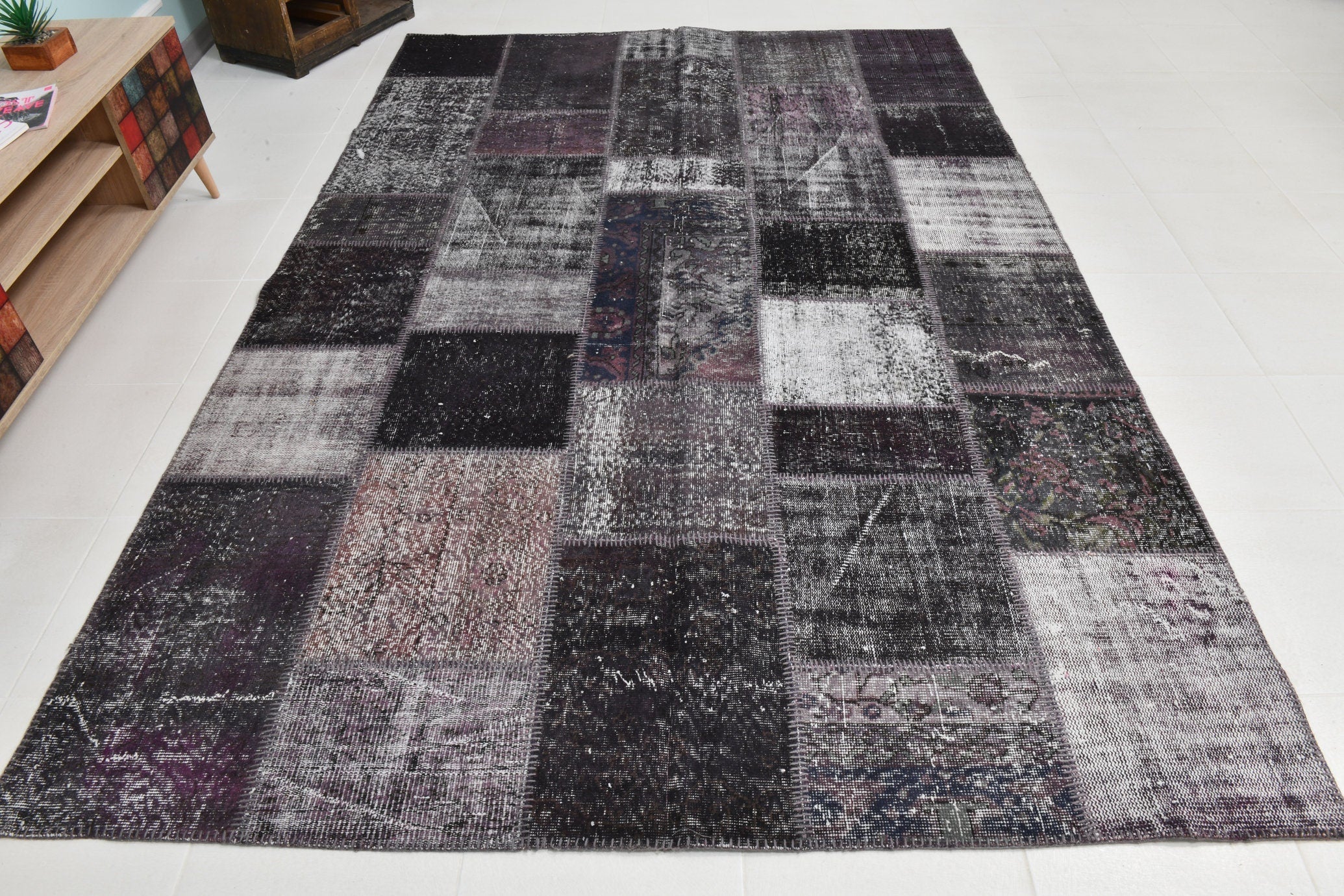 Turkish Vintage Patchwork Rug 9’11’ x 6’8’