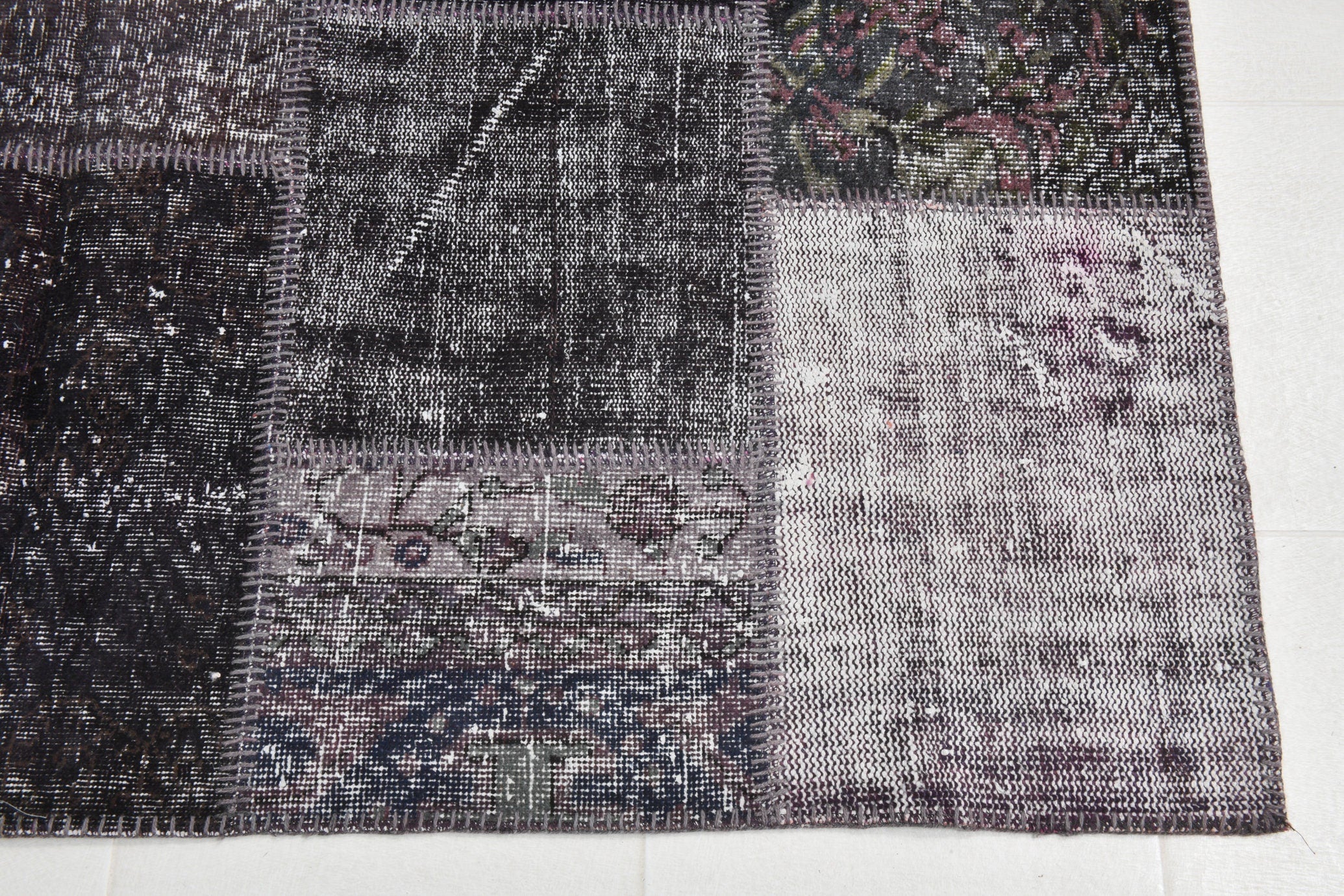 Turkish Vintage Patchwork Rug 9’11’ x 6’8’
