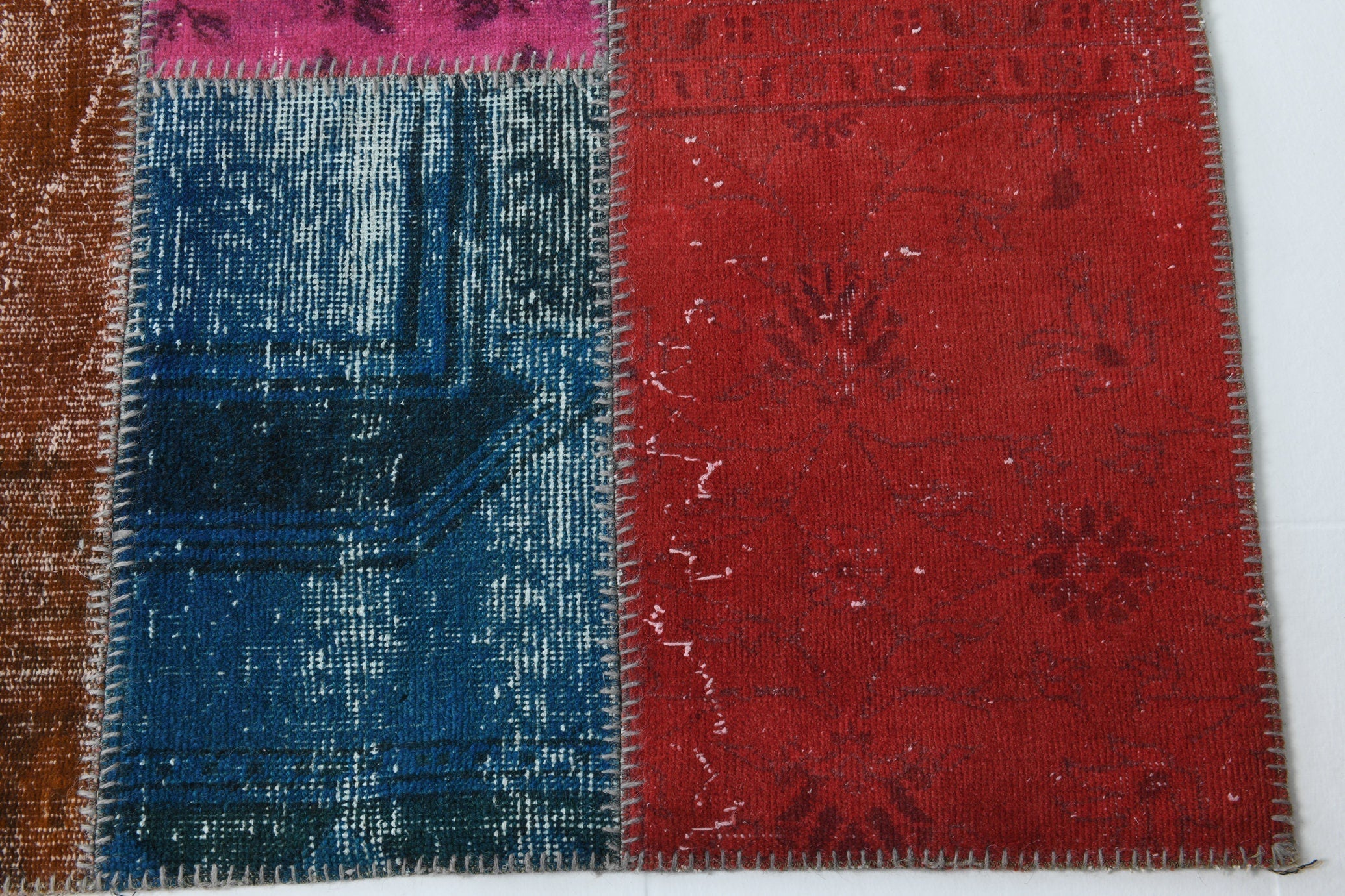 Turkish Vintage Patchwork Rug 9’11’ x 6’9’