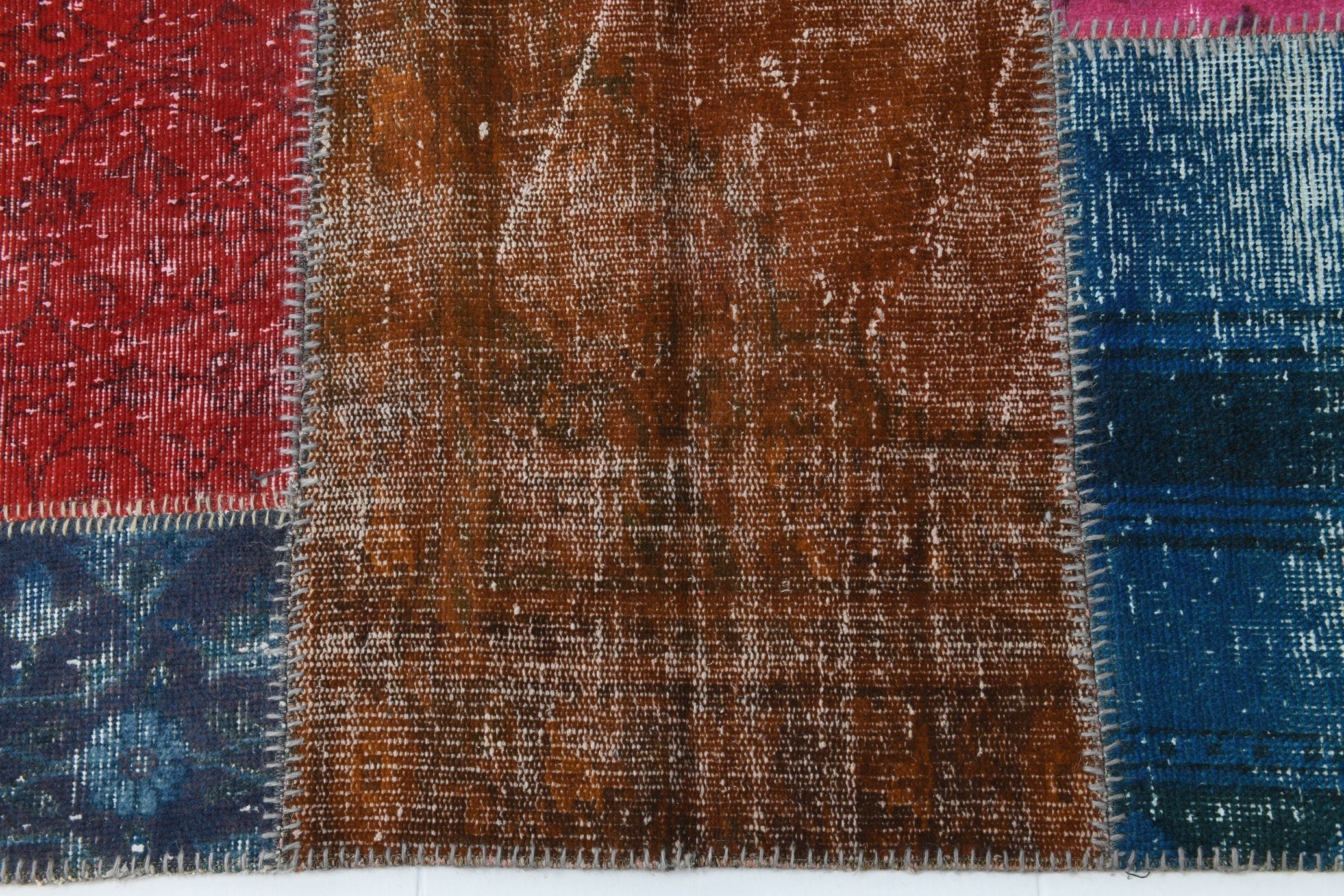 Turkish Vintage Patchwork Rug 9’11’ x 6’9’