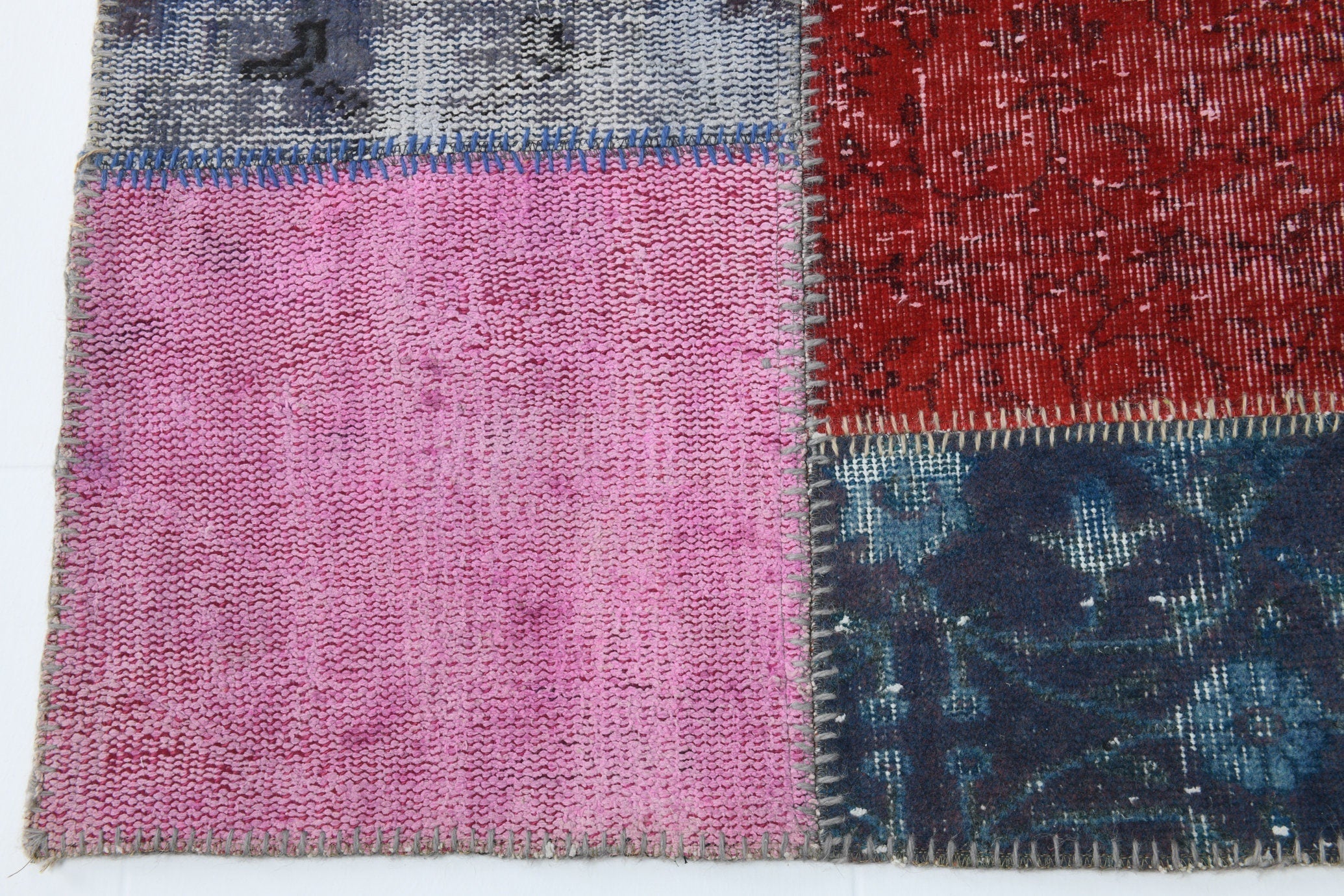 Turkish Vintage Patchwork Rug 9’11’ x 6’9’