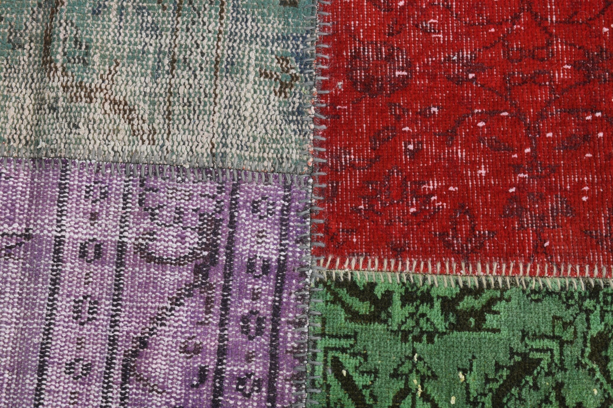 Turkish Vintage Patchwork Rug 9’11’ x 6’9’