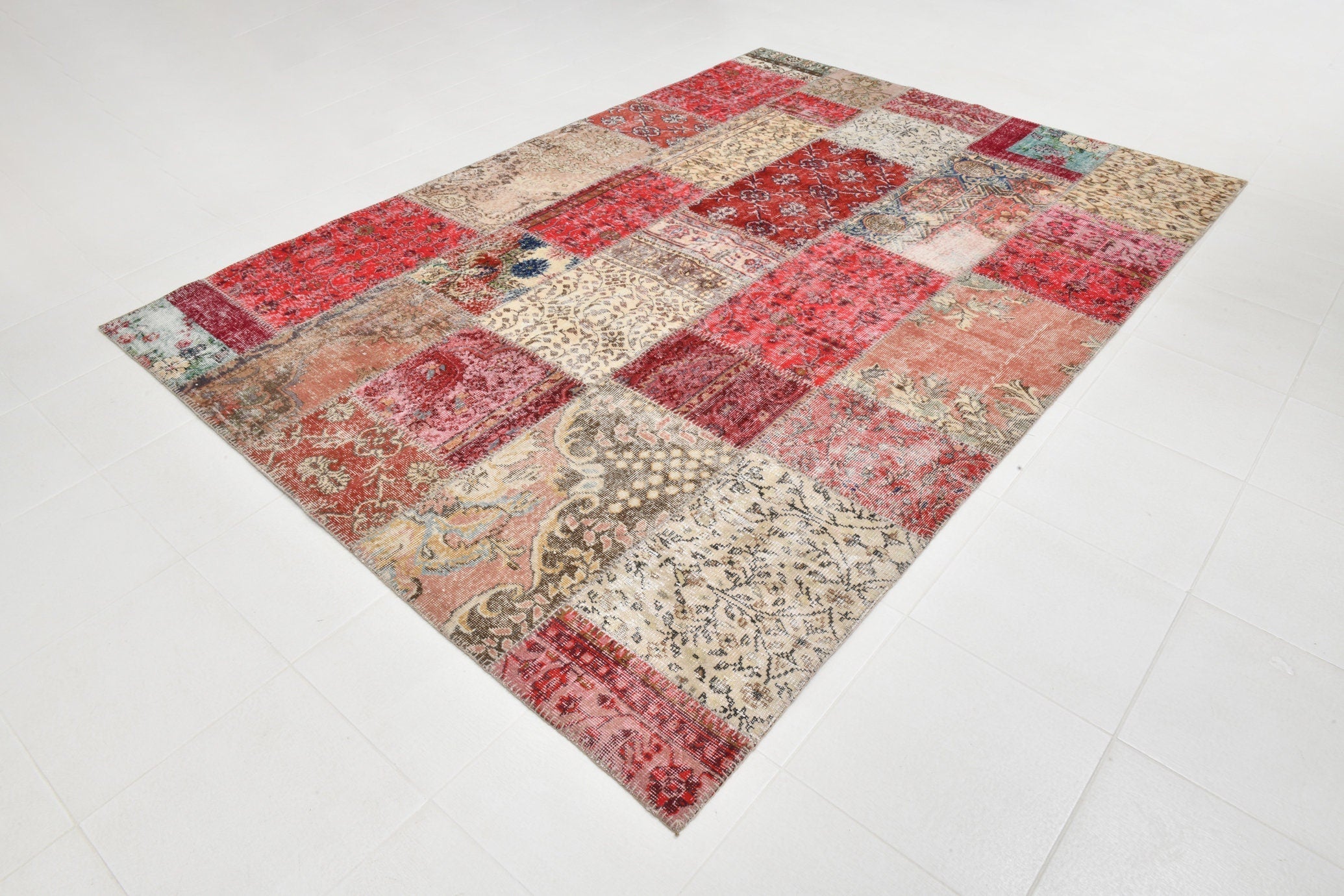 Turkish Vintage Patchwork Rug 9’11’ x 7’0’