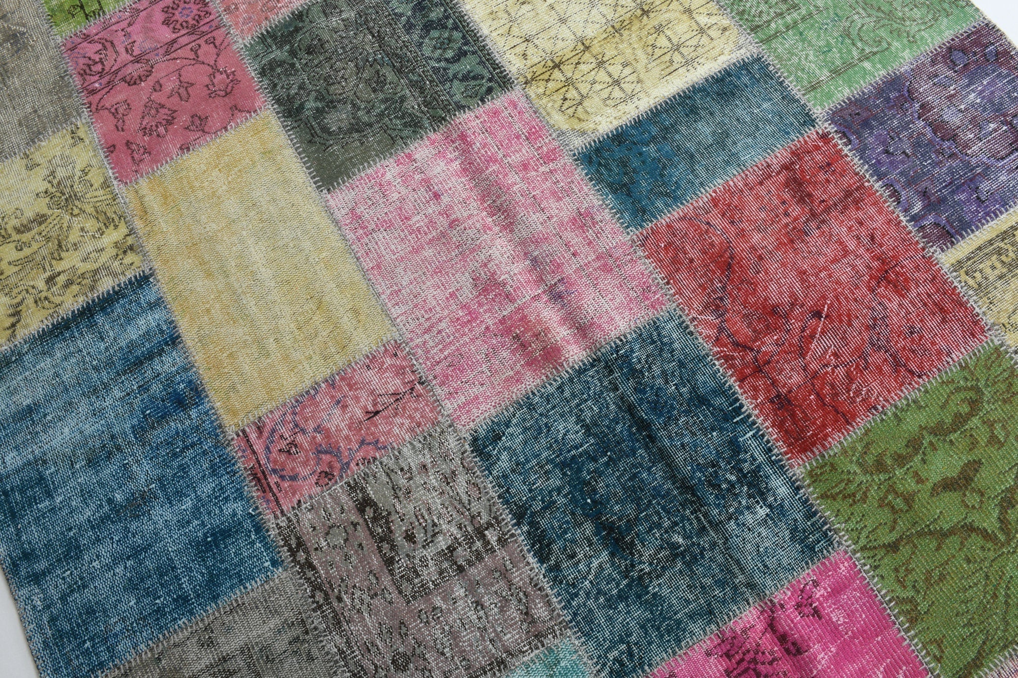 Turkish Vintage Patchwork Rug 9’11’ x 7’1’