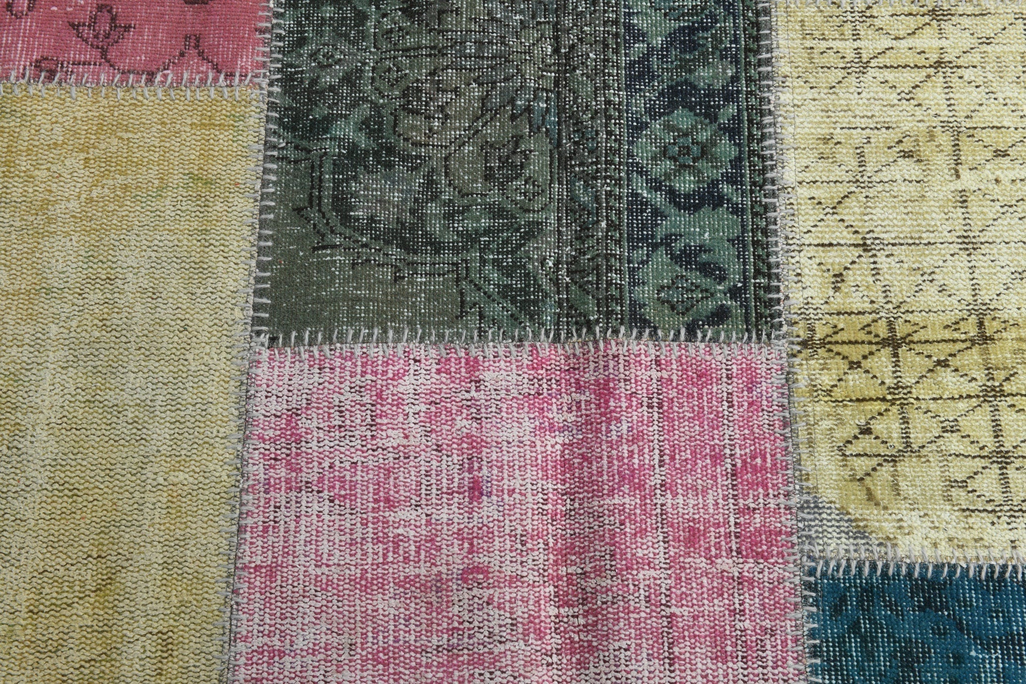 Turkish Vintage Patchwork Rug 9’11’ x 7’1’