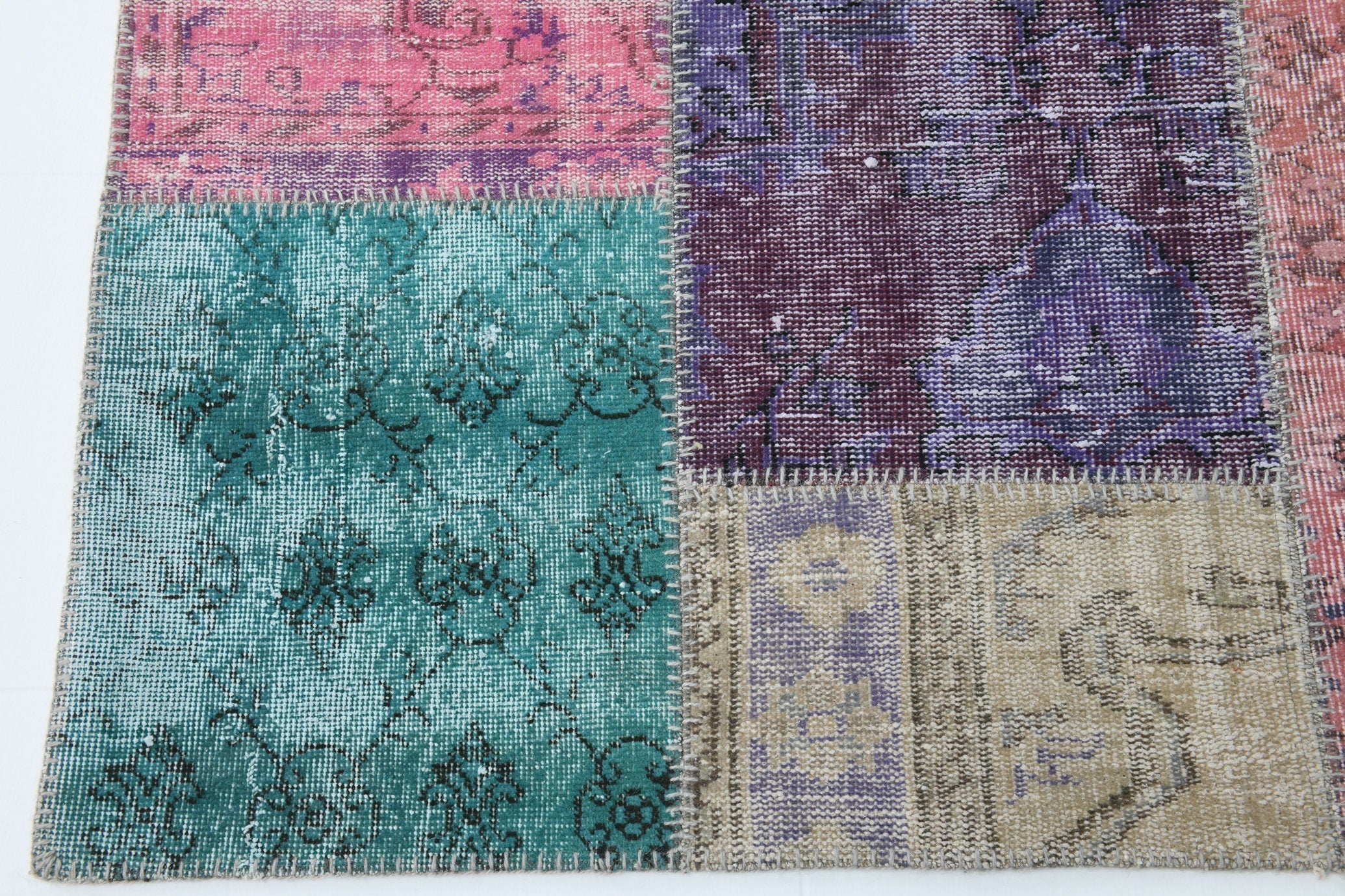 Turkish Vintage Patchwork Rug 9’11’ x 7’1’