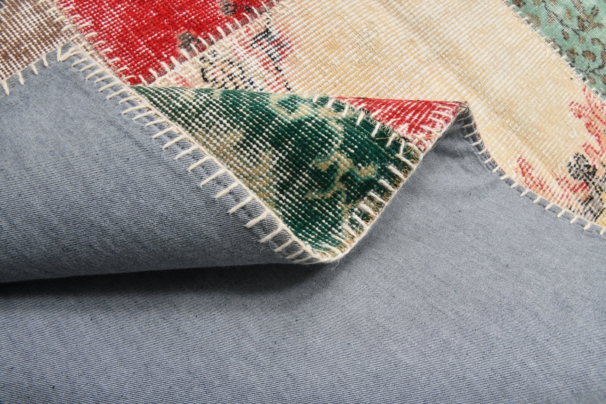 Turkish Vintage Patchwork Rug 9’12’ x 6’10’