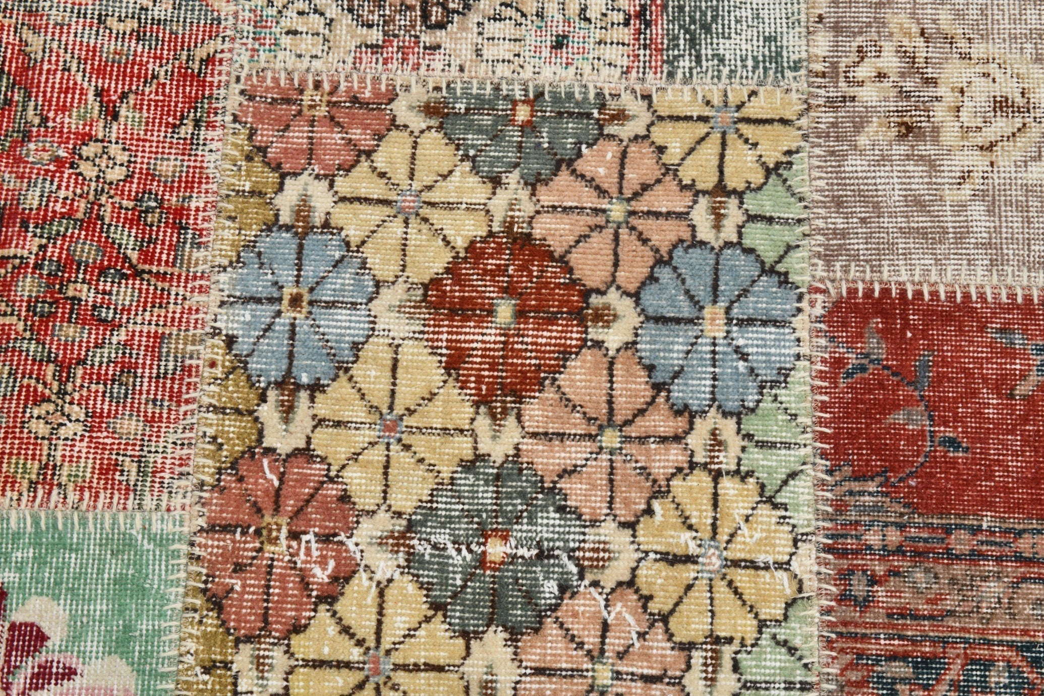 Turkish Vintage Patchwork Rug 9’12’ x 6’10’