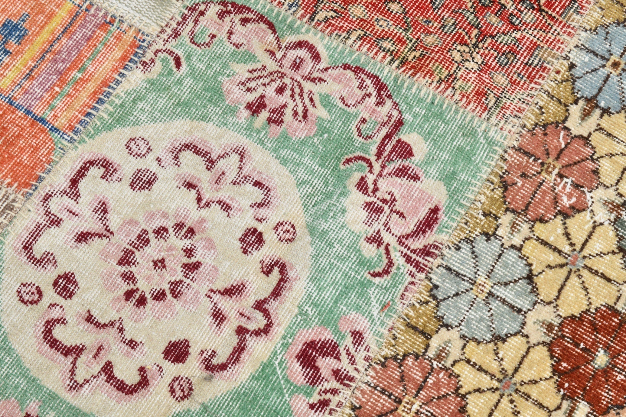 Turkish Vintage Patchwork Rug 9’12’ x 6’10’