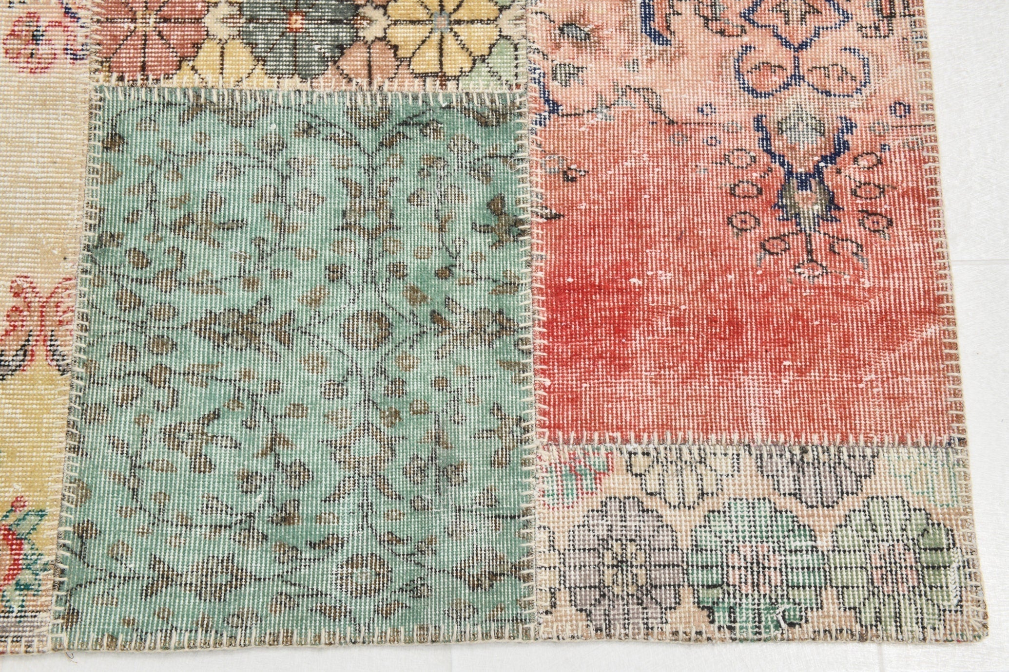 Turkish Vintage Patchwork Rug 9’12’ x 6’10’