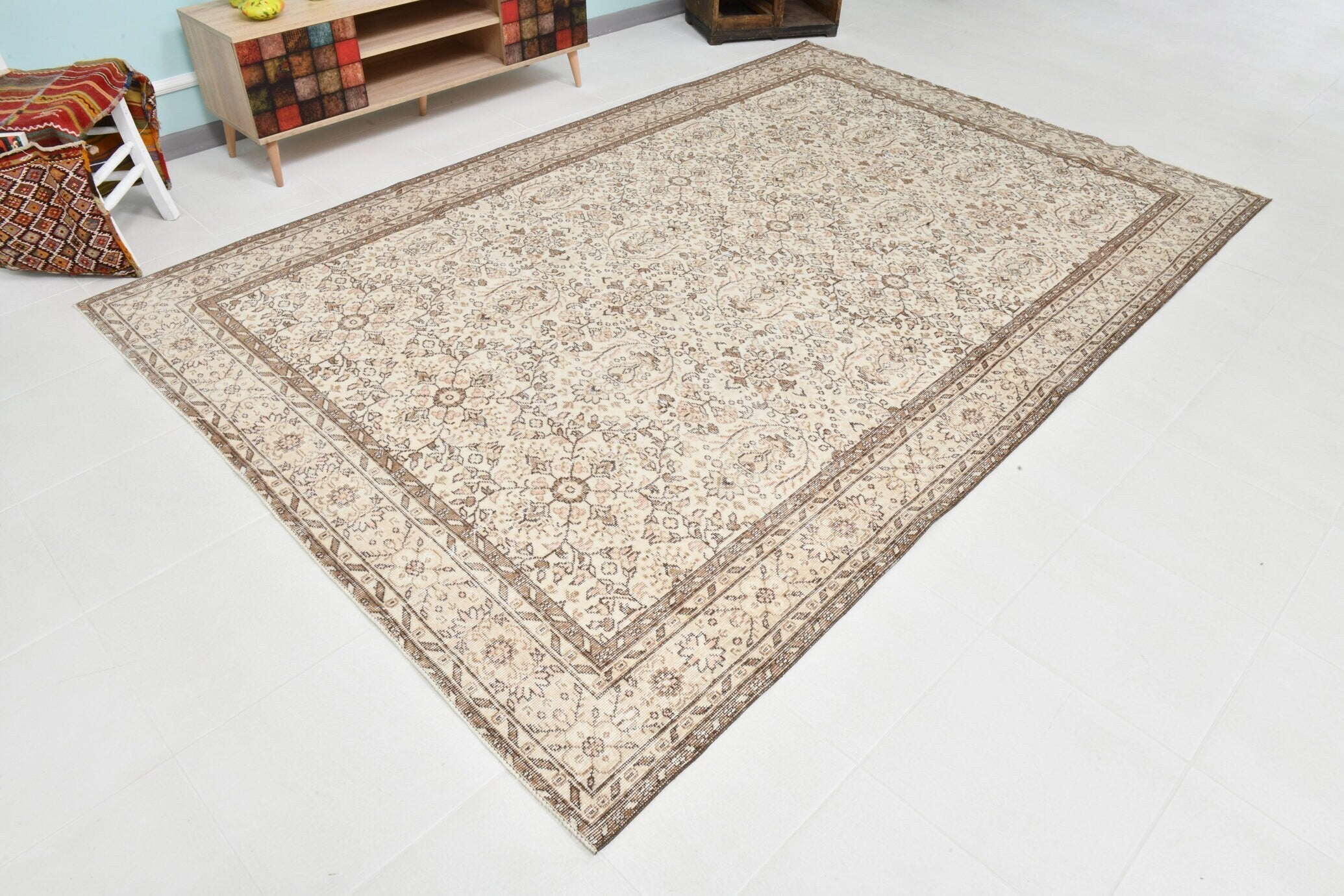 Turkish Vintage Rug 10’7’ x 6’11’