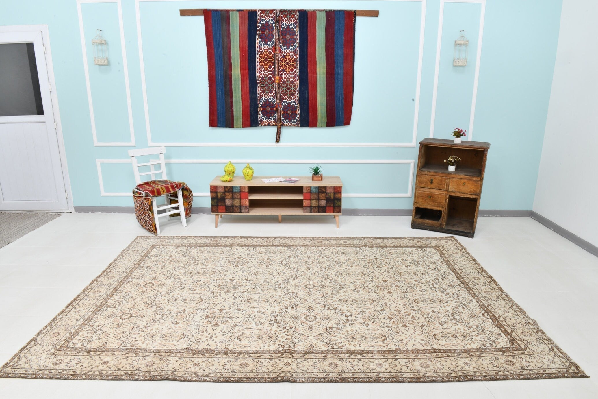 Turkish Vintage Rug 10’7’ x 6’11’