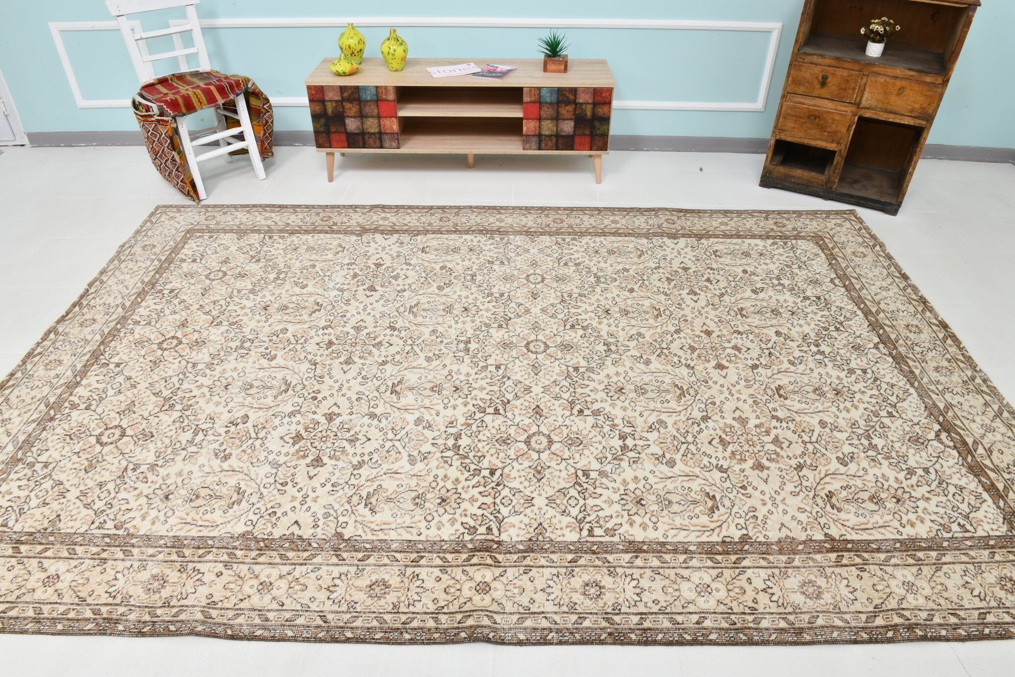 Turkish Vintage Rug 10’7’ x 6’11’