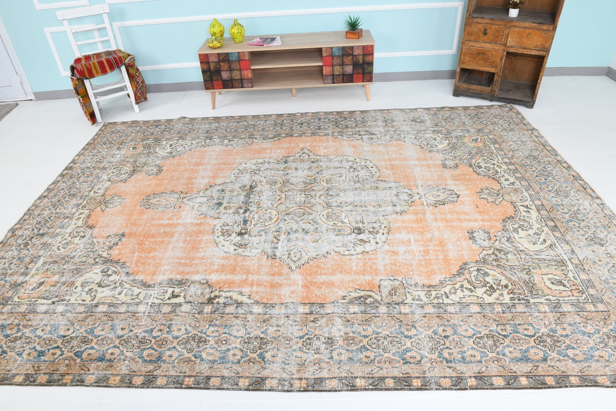 Turkish Vintage Rug 11’1’ x 7’11’