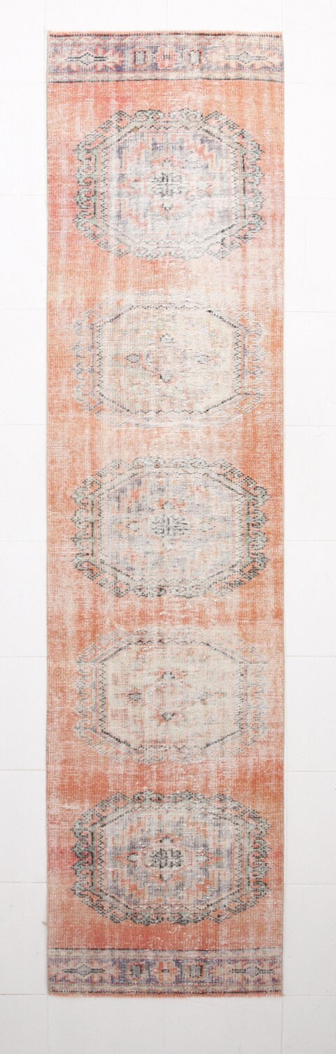 Turkish Vintage Rug  2'7" x 11'1" ft