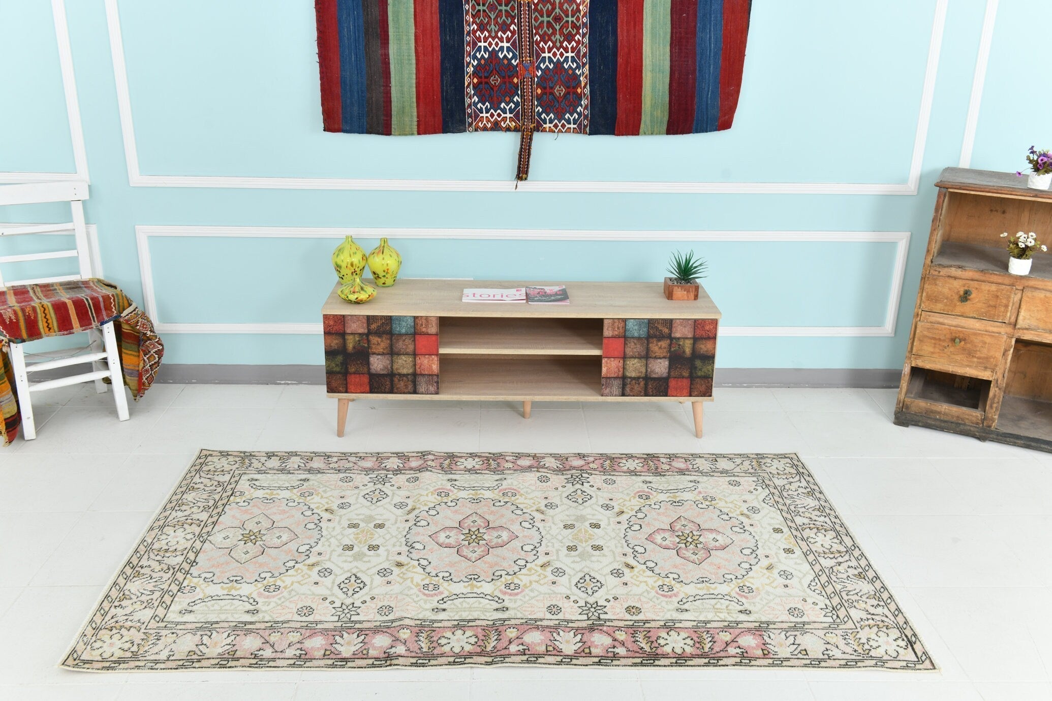 Turkish Vintage Rug 3’10’ x 6’12’