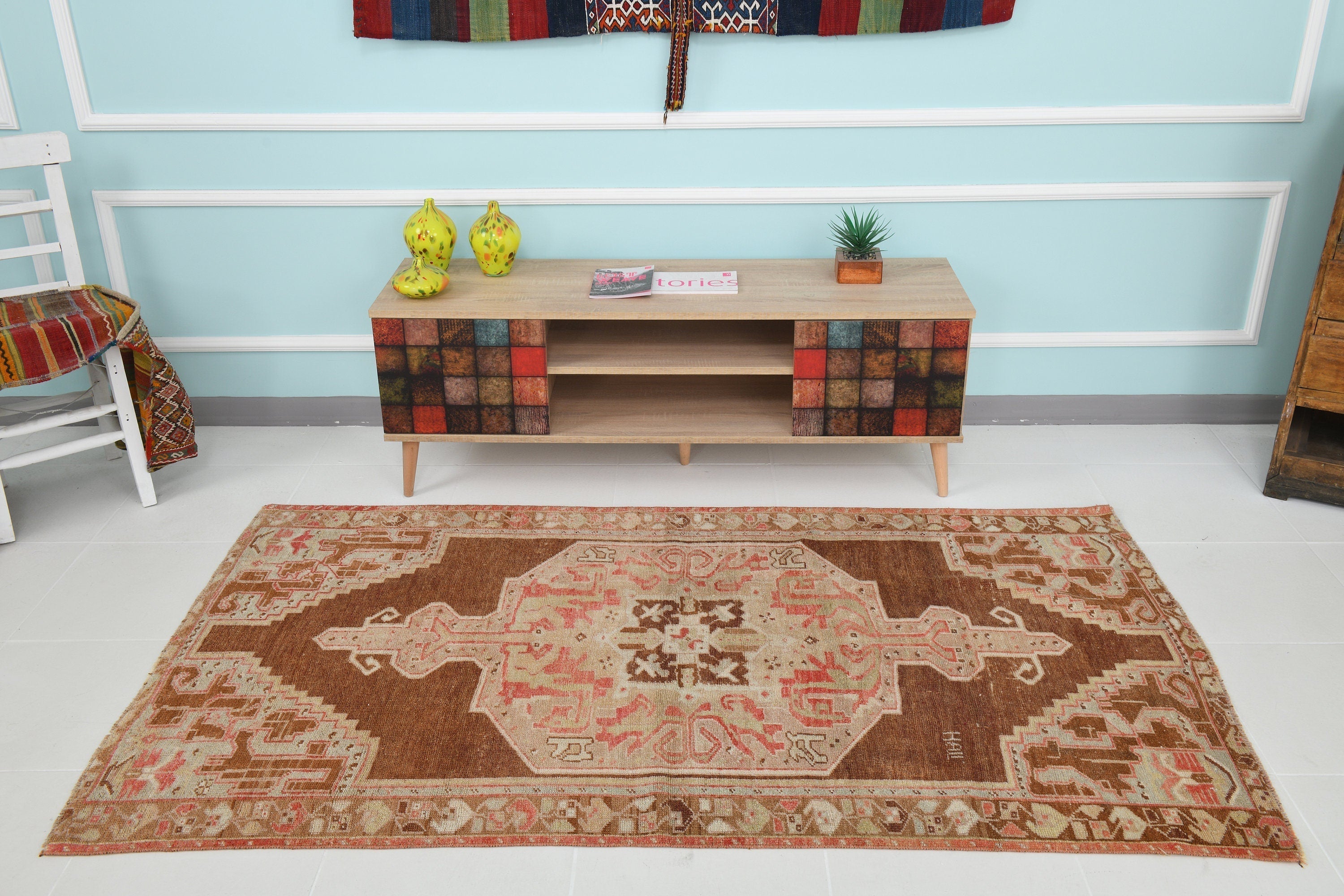 Turkish Vintage Rug 3’10’ x 6’9’