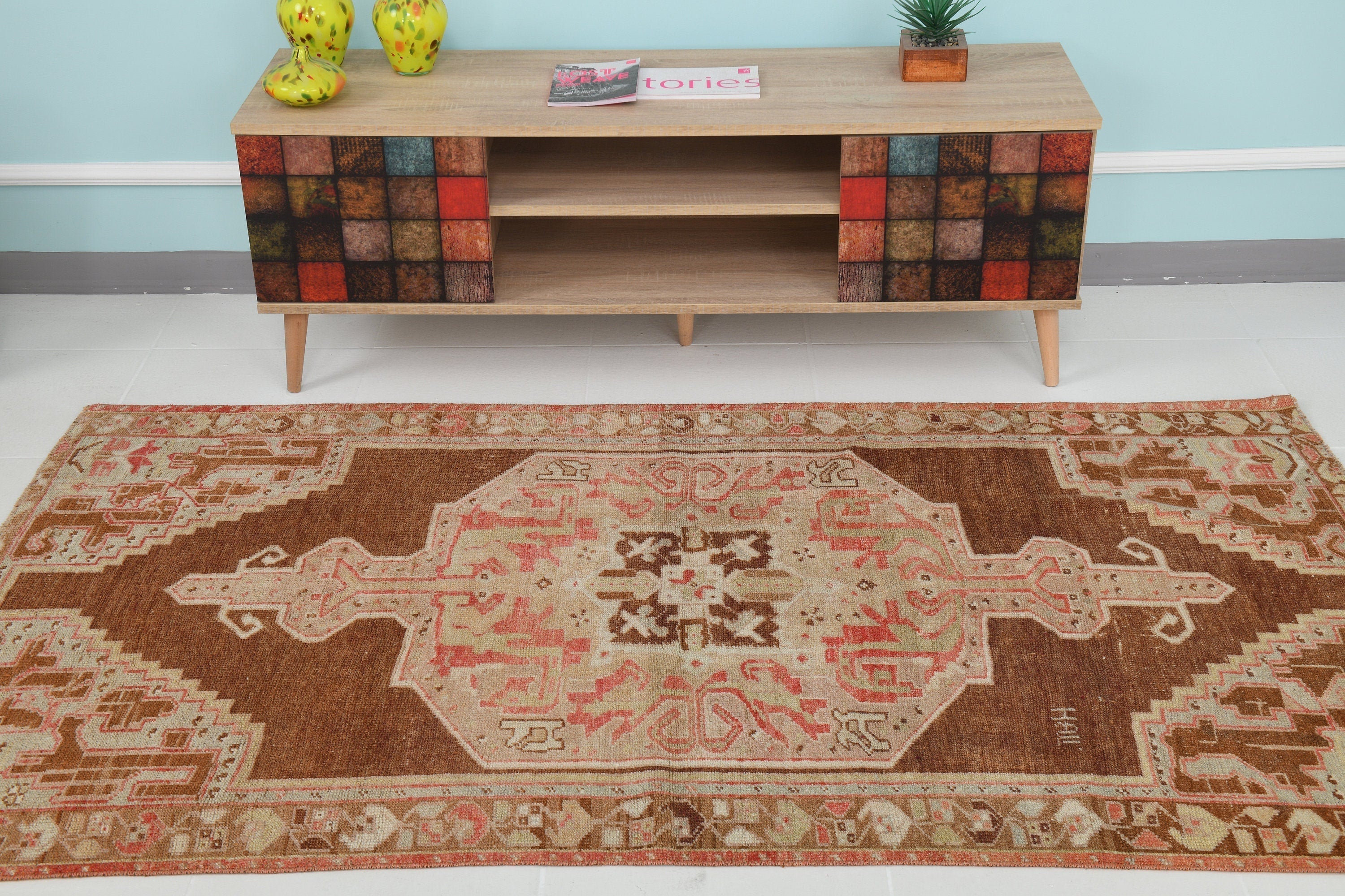 Turkish Vintage Rug 3’10’ x 6’9’