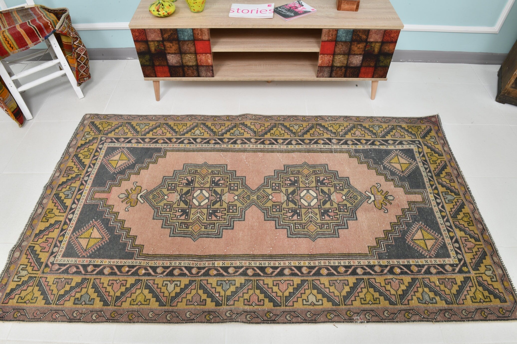 Turkish Vintage Rug 3’11’ x 6’11’